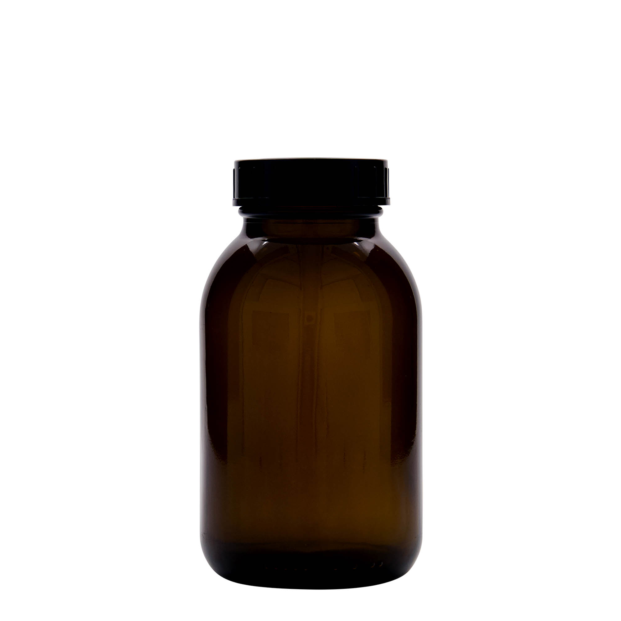 500 ml wijde hals glas, bruin, opening: DIN 55