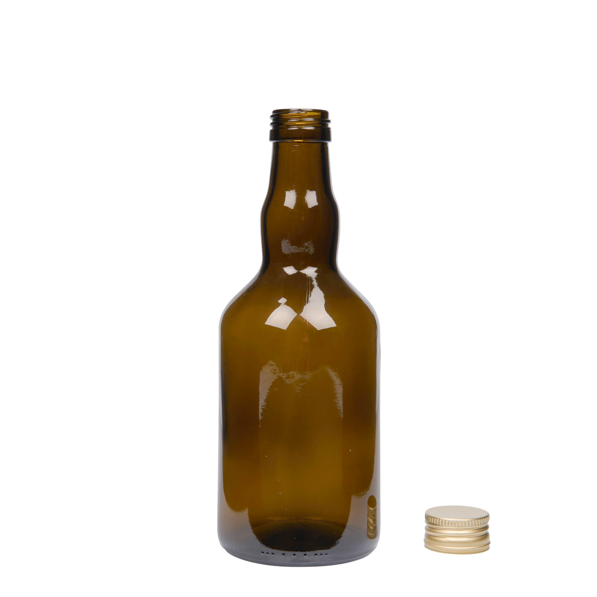 500 ml glazen fles 'Olona', antiekgroen, monding: PP 31,5 500 ml glazen fles 'Olona', antiekgroen, monding: PP 31,5