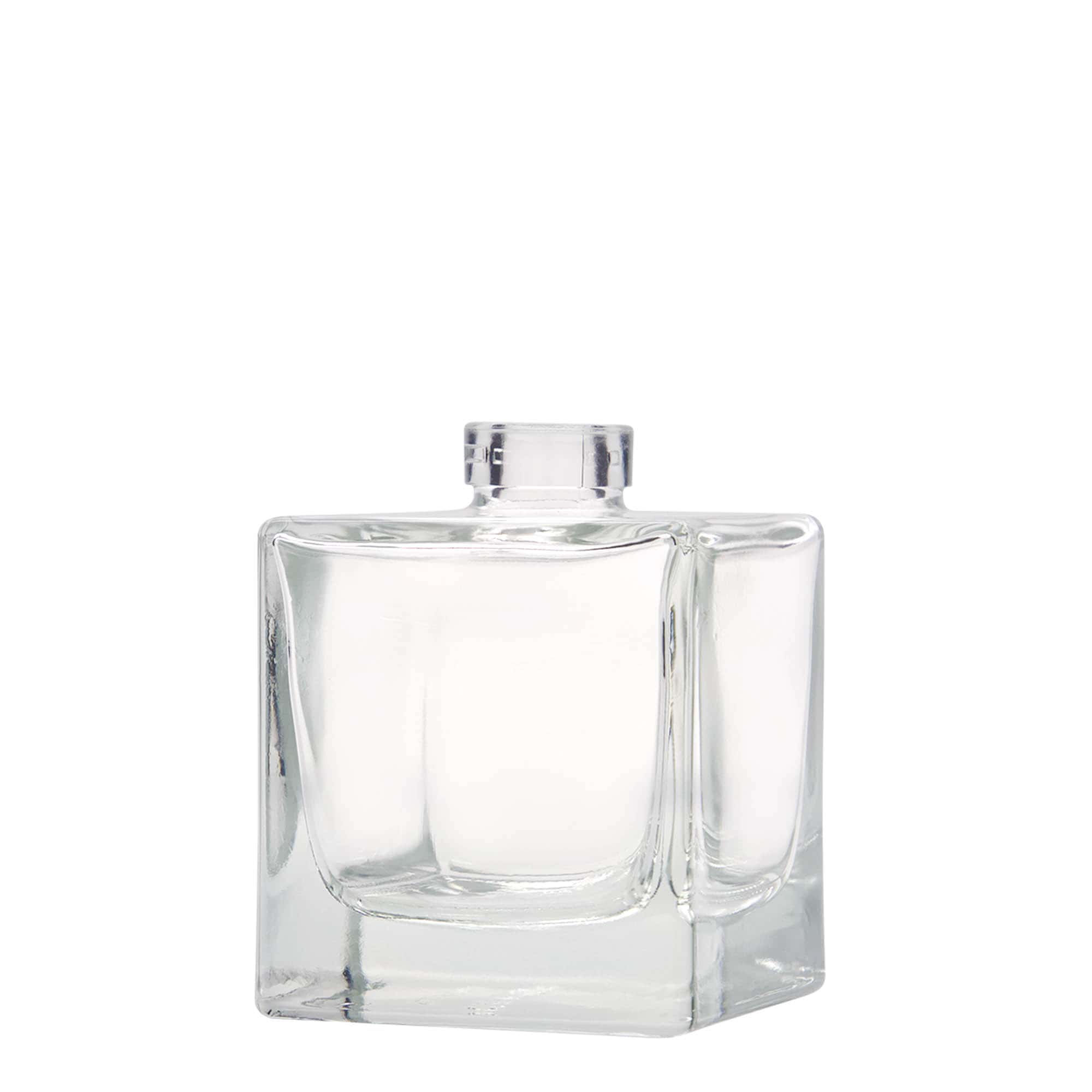 200 ml glazen fles 'Cube', vierkant, opening: kurk