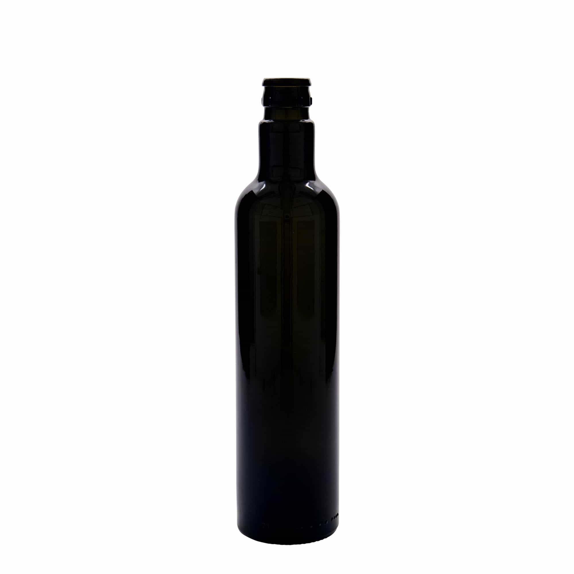 500 ml azijn-/olieflacon 'Willy New', glas, antiekgroen, tuit: DOP