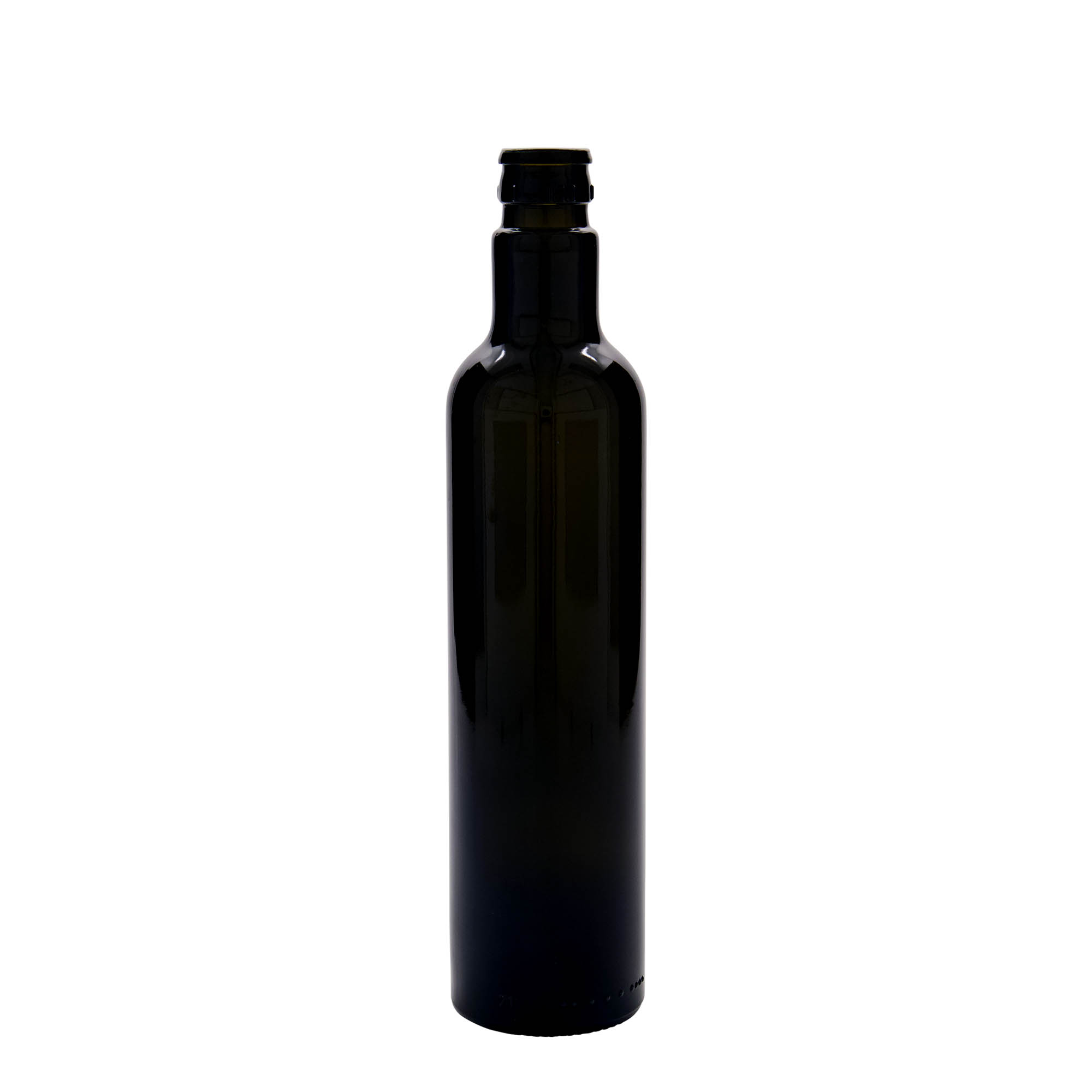 500 ml azijn-/olieflacon 'Willy New', glas, antiekgroen, tuit: DOP
