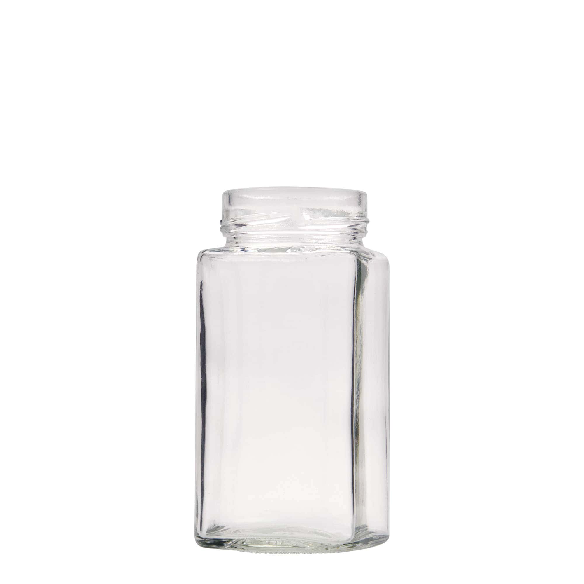 314 ml vierkantglas 'Funny', opening: Deep-Twist-Off (DTO 58)