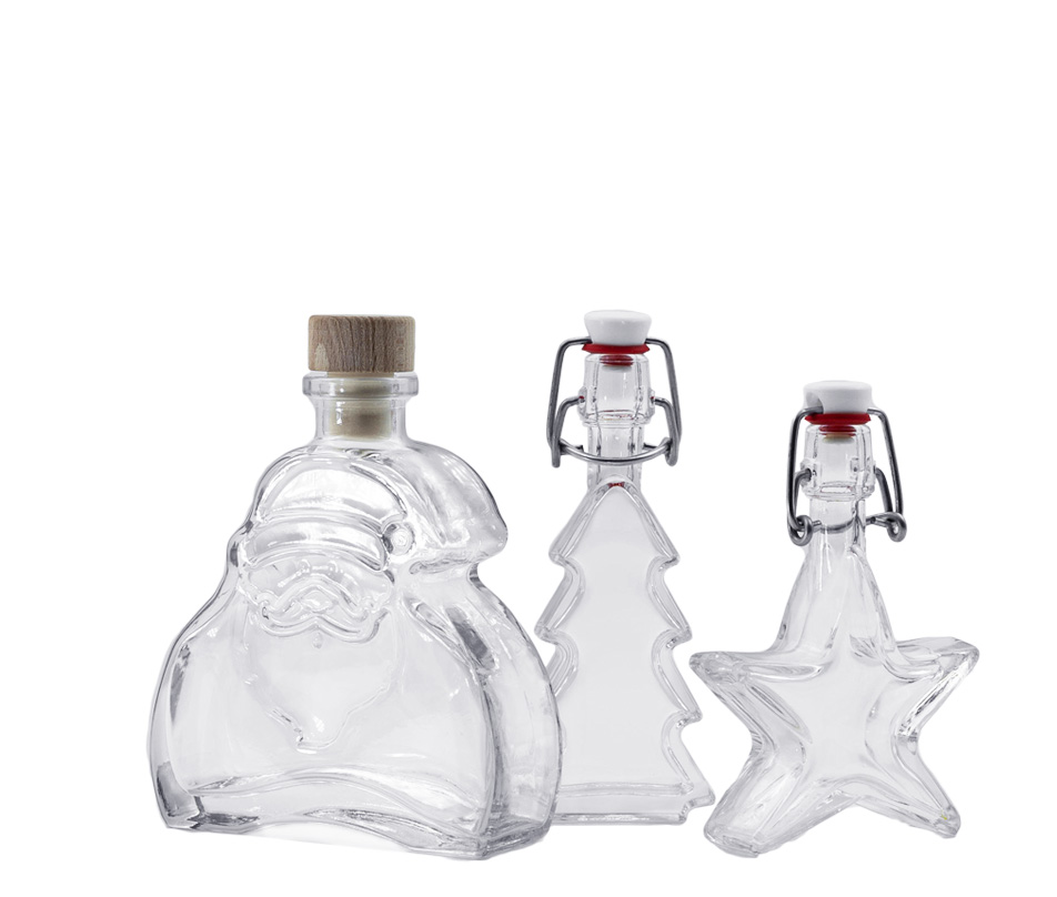 Kerstflessen Drie decoratieve flessen voor de kerstperiode