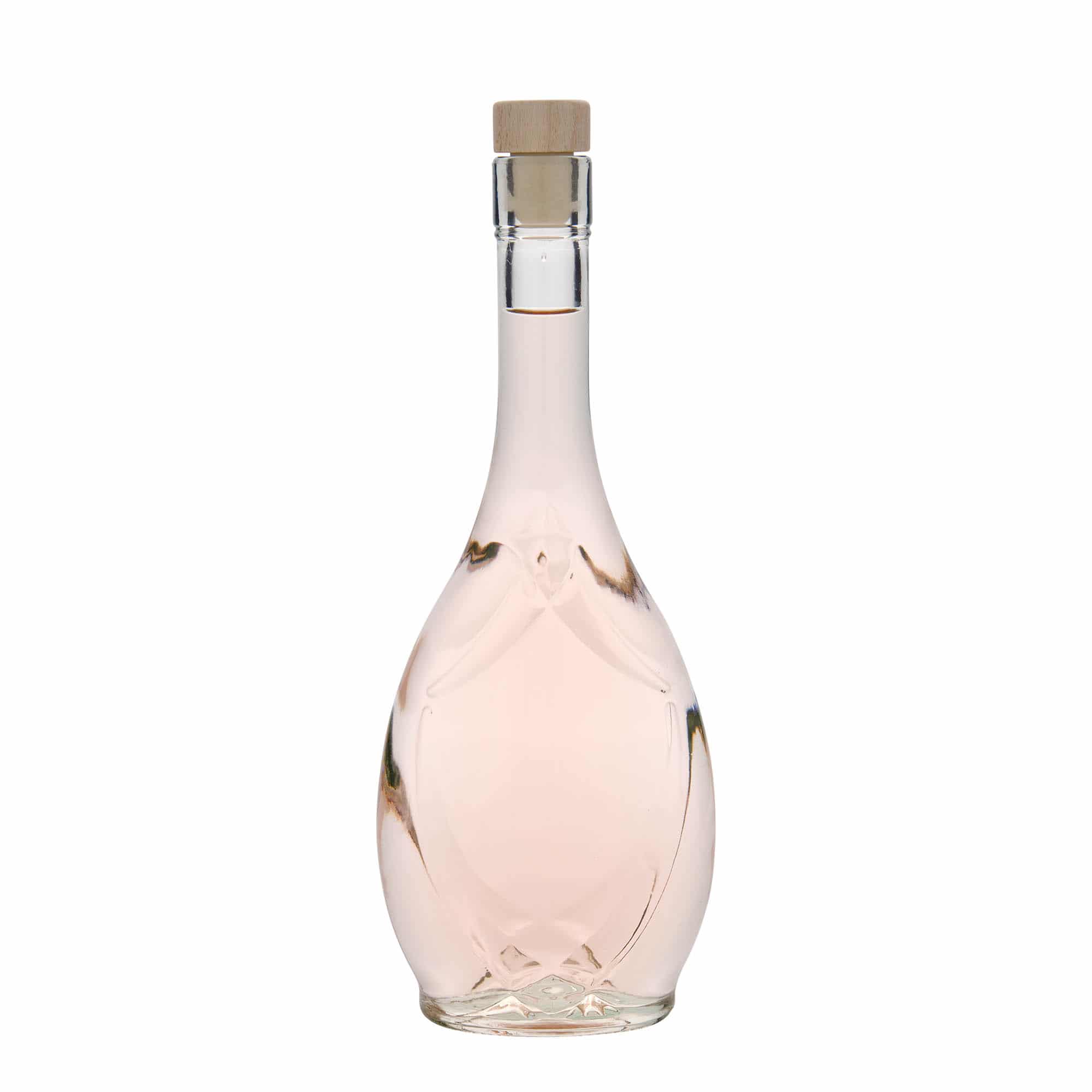500 ml glazen fles 'Saragossa', ovaal, opening: kurk