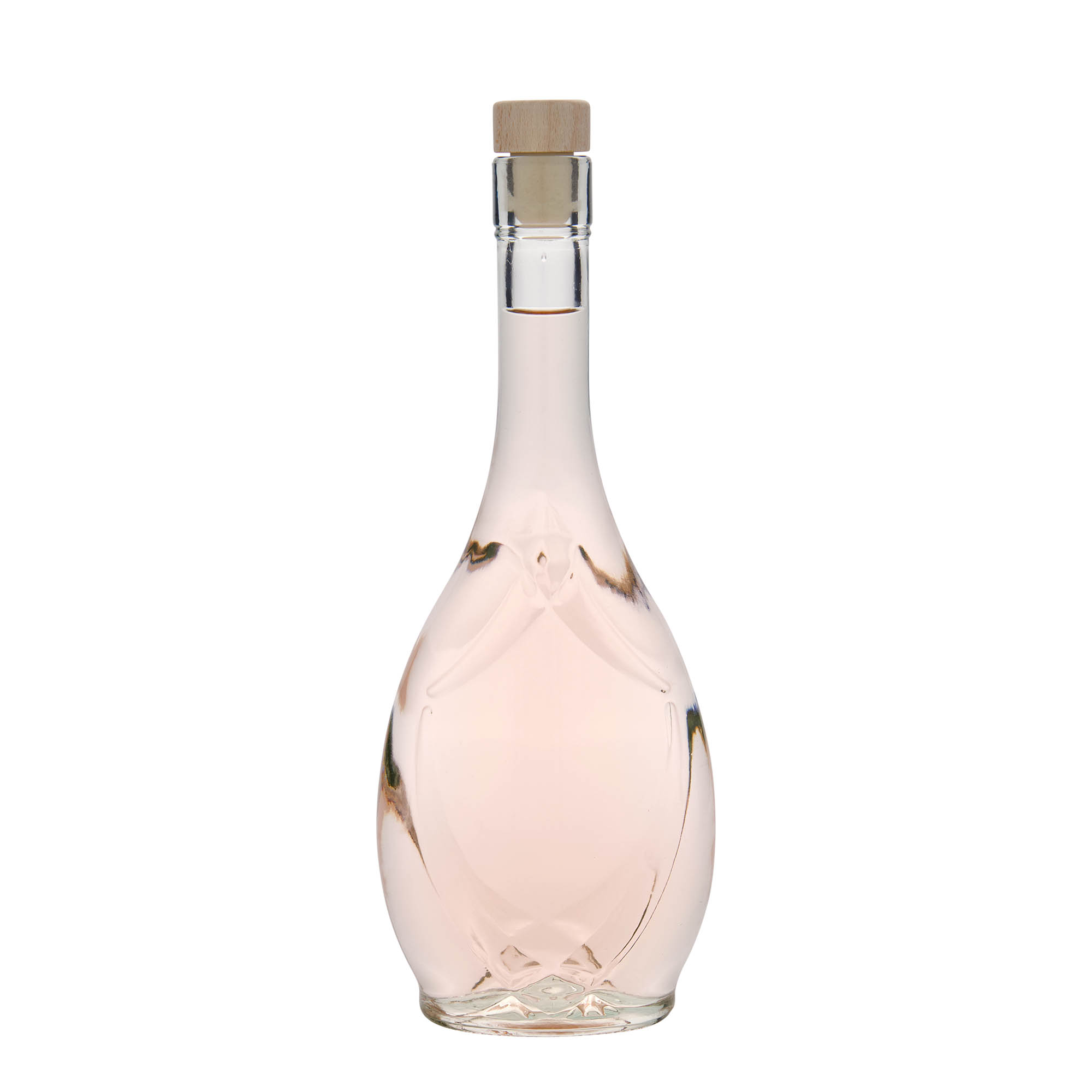 500 ml glazen fles 'Saragossa', ovaal, opening: kurk