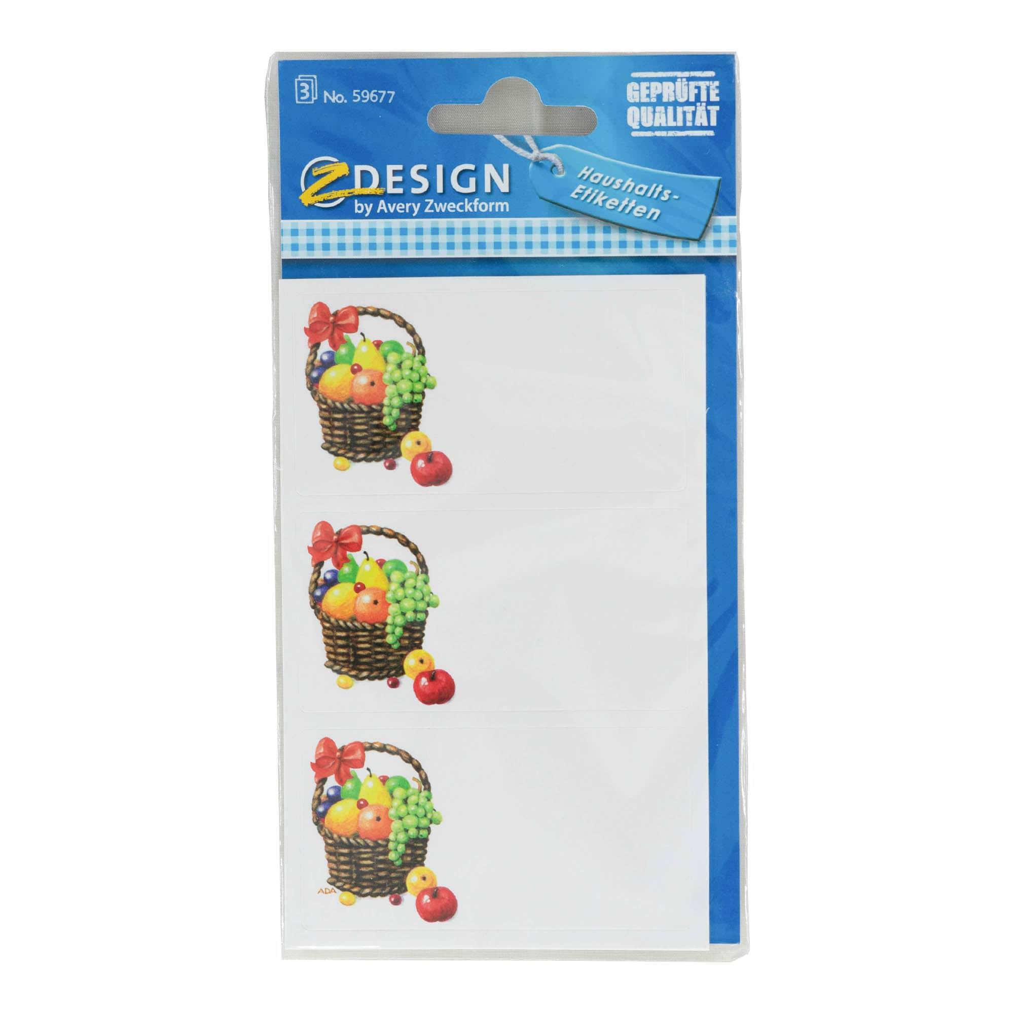Zweckform etiketten 'Fruitmand', rechthoekig, papier, meerkleurig