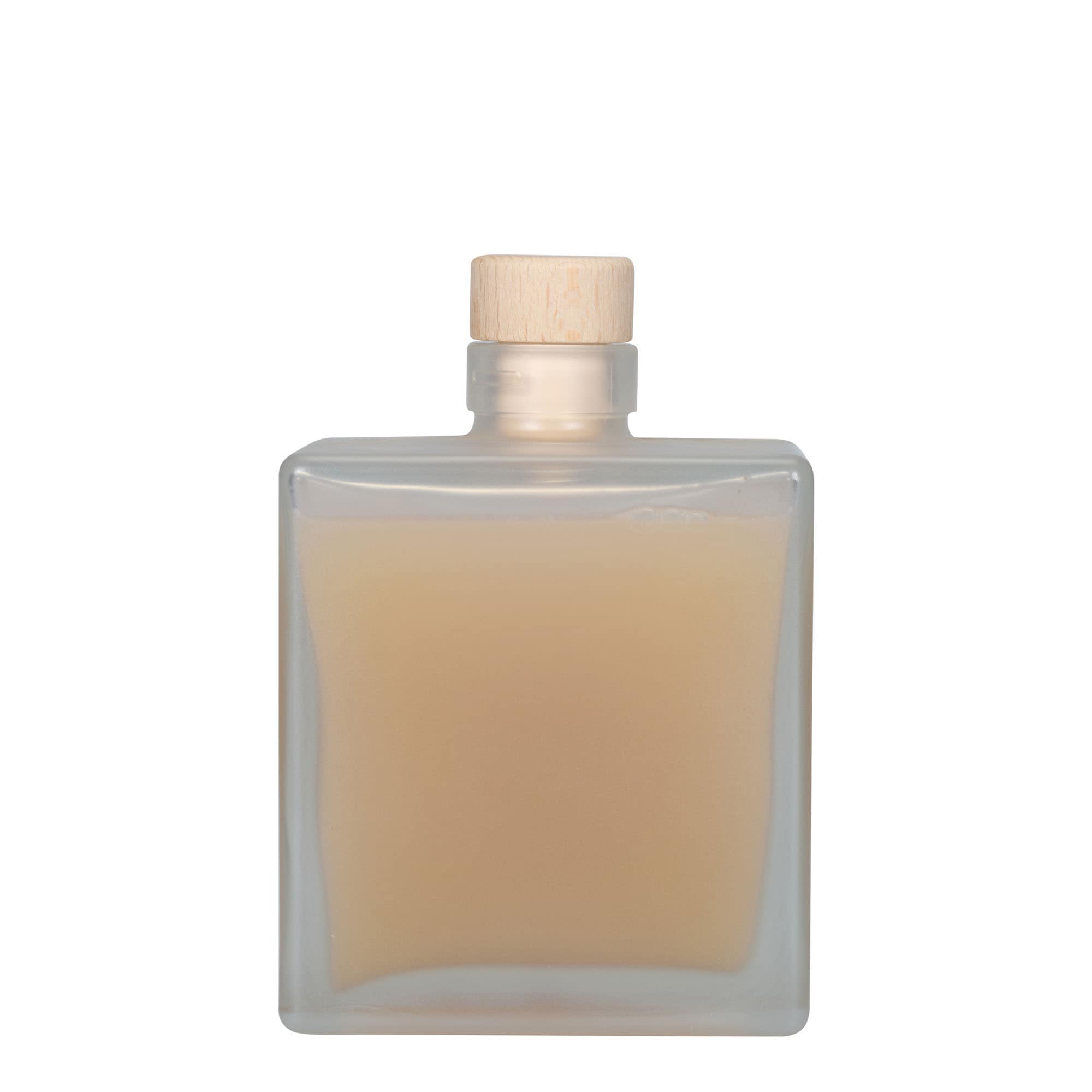 500 ml glazen fles 'Cube', vierkant, geëtst, hals: kurk
