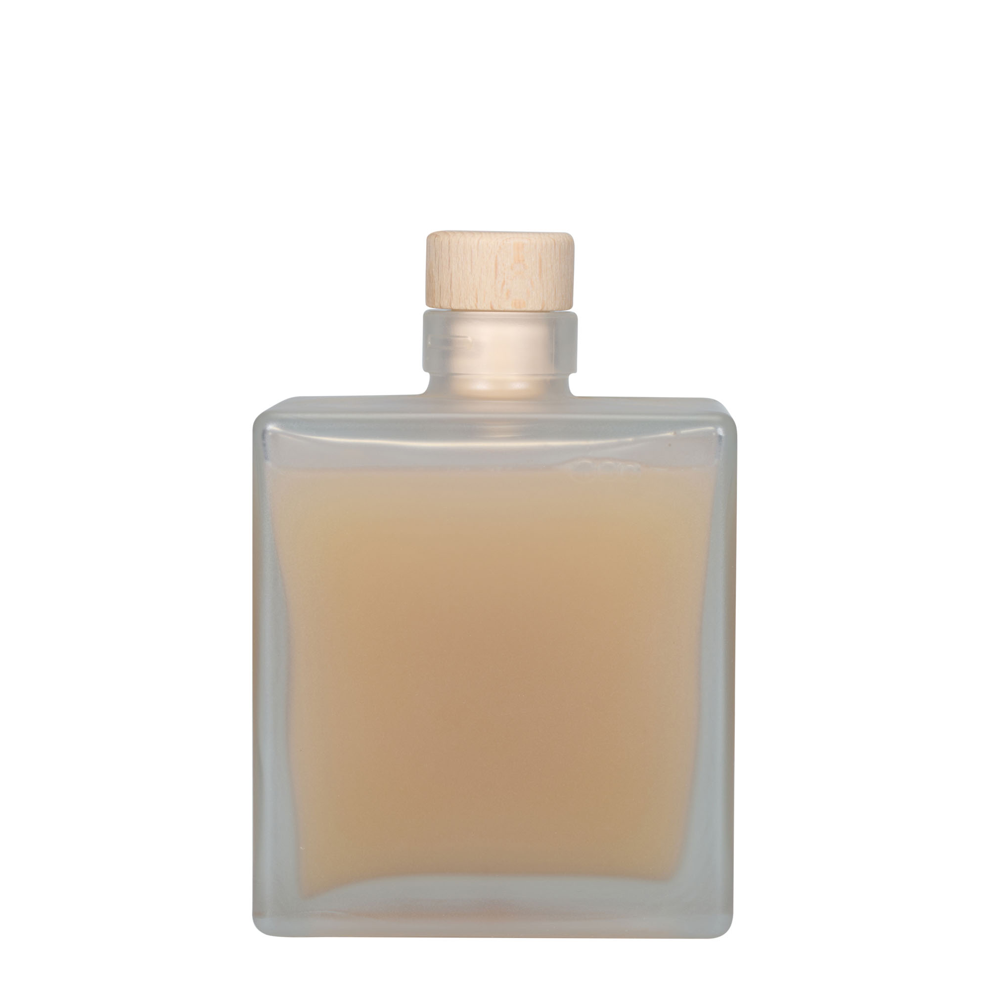 500 ml glazen fles 'Cube', vierkant, geëtst, hals: kurk