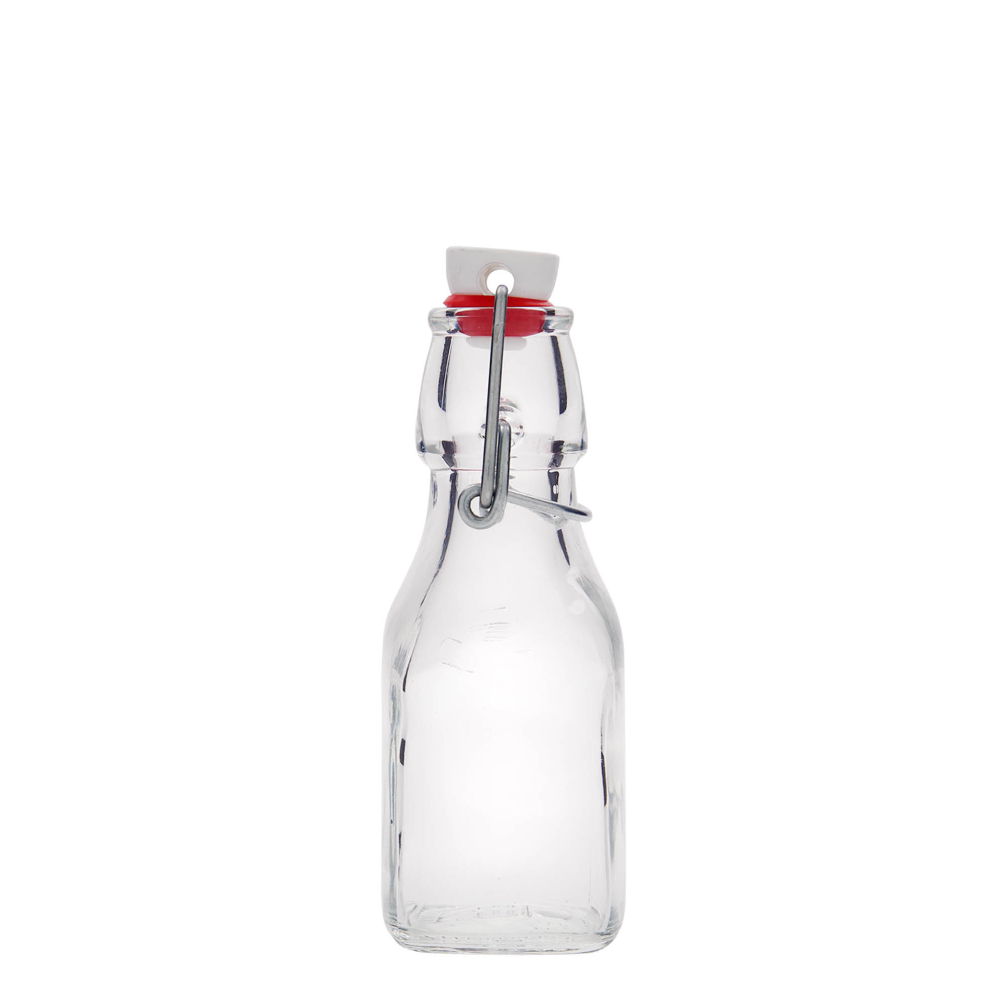 125 ml glazen fles 'Swing', vierkant, opening: beugelsluiting 125 ml glazen fles 'Swing', vierkant, opening: beugelsluiting