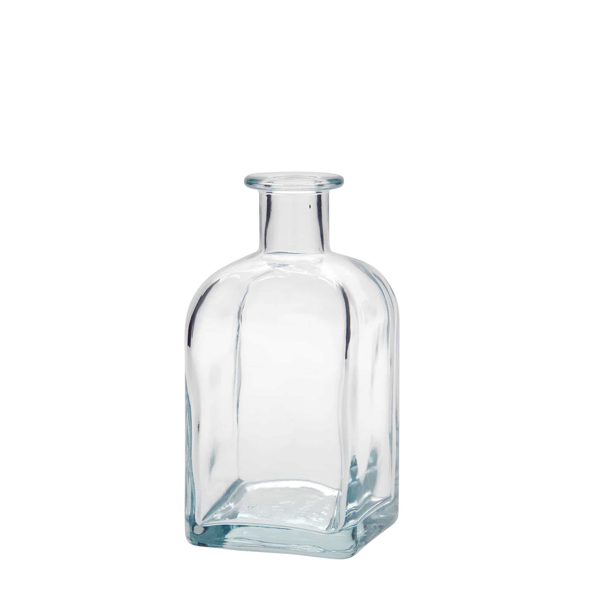 Glazen fles Apotheker carré, 350 ml, vierkant, monding: kurk