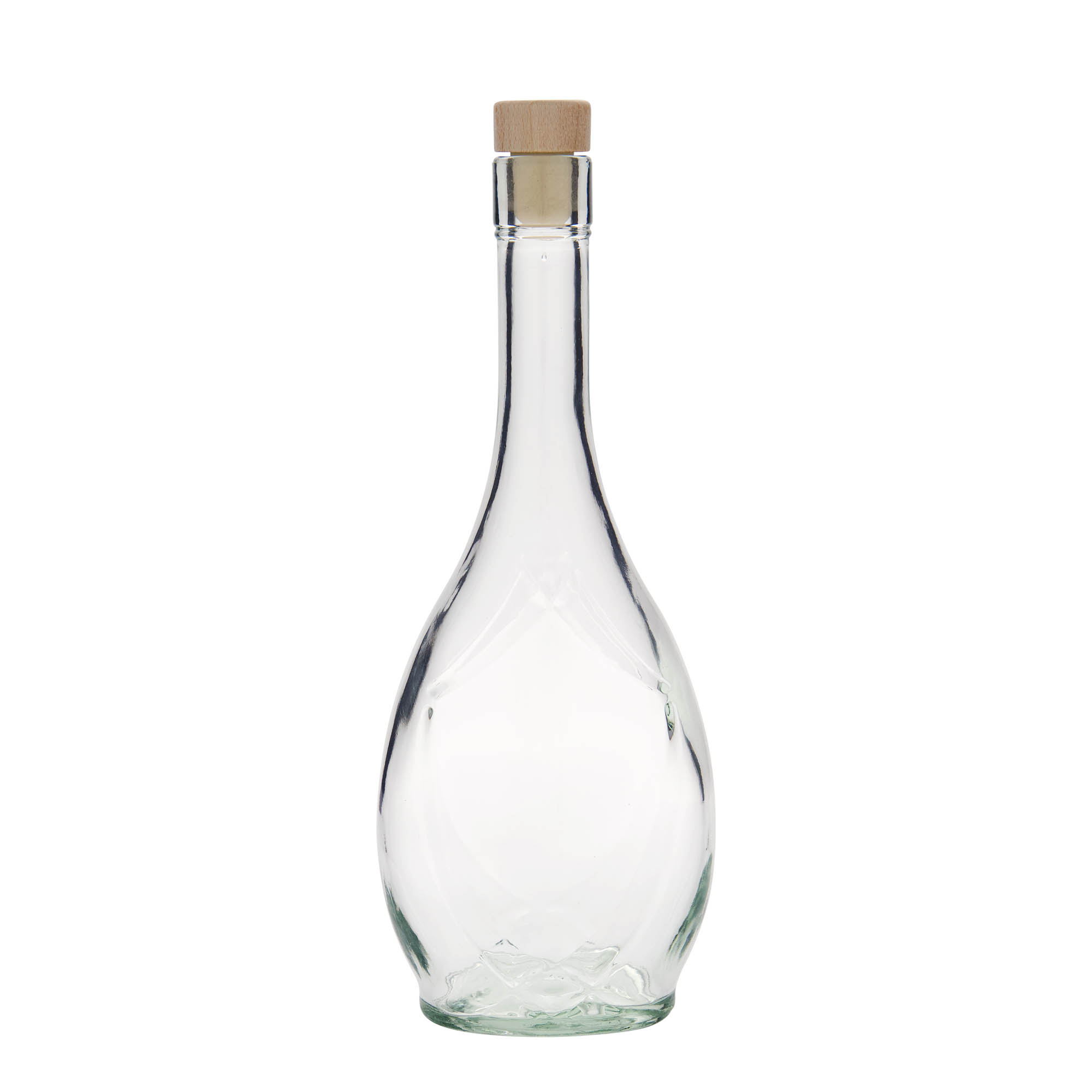 500 ml glazen fles 'Saragossa', ovaal, opening: kurk 500 ml glazen fles 'Saragossa', ovaal, opening: kurk