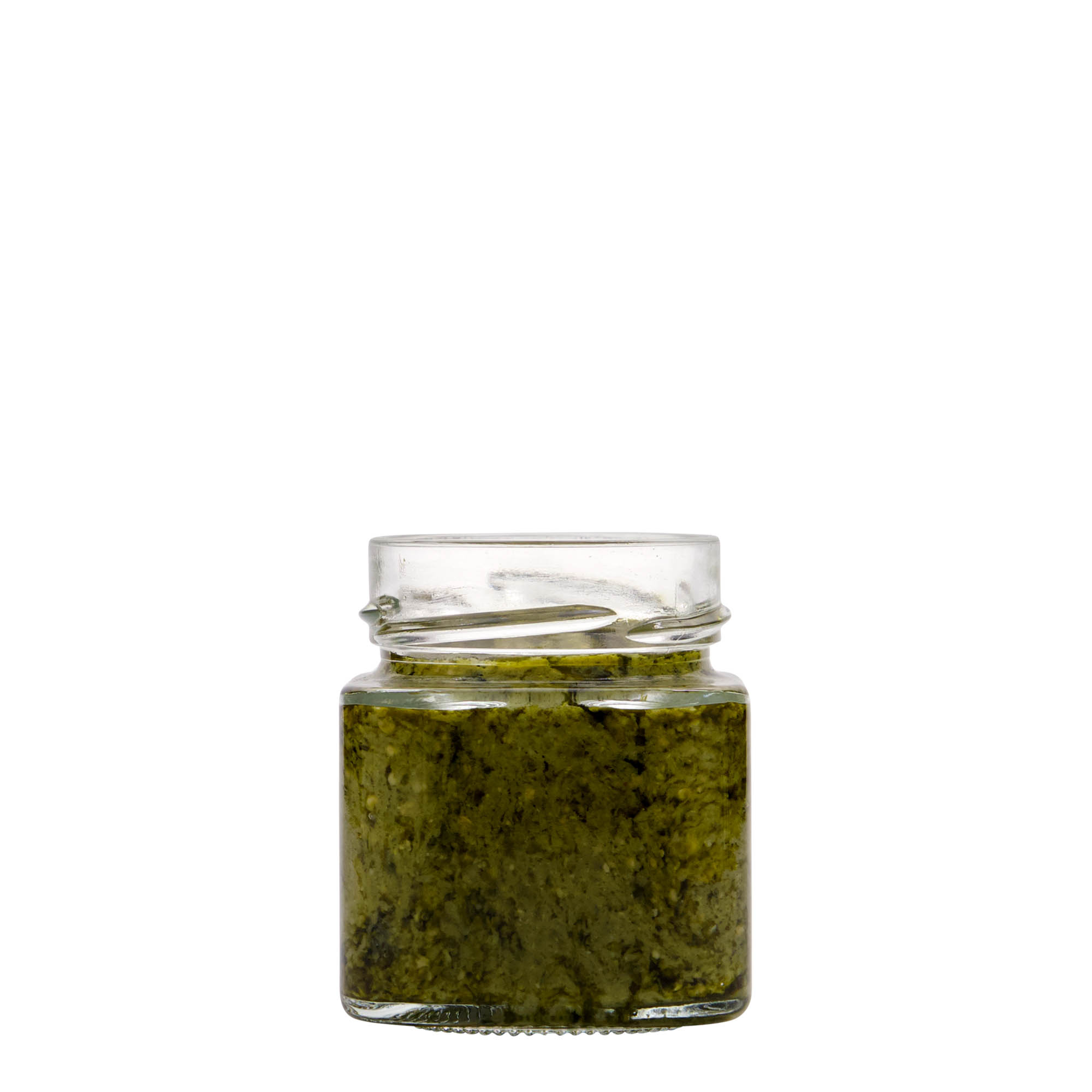 156 ml Vierkantglas 'Funny', opening: Deep-Twist-Off (DTO 58)