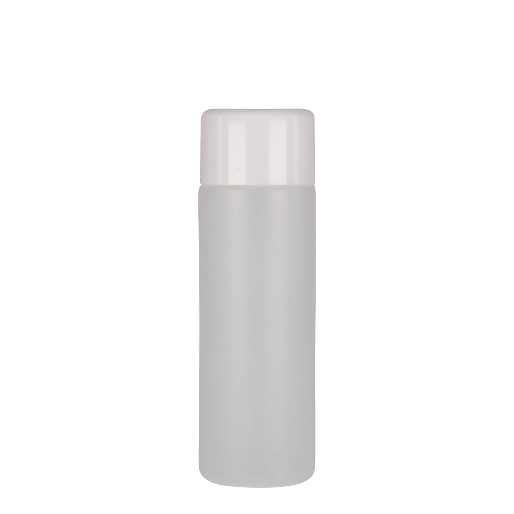 200 ml ronde fles, PE-kunststof, naturel, opening: schroefdop