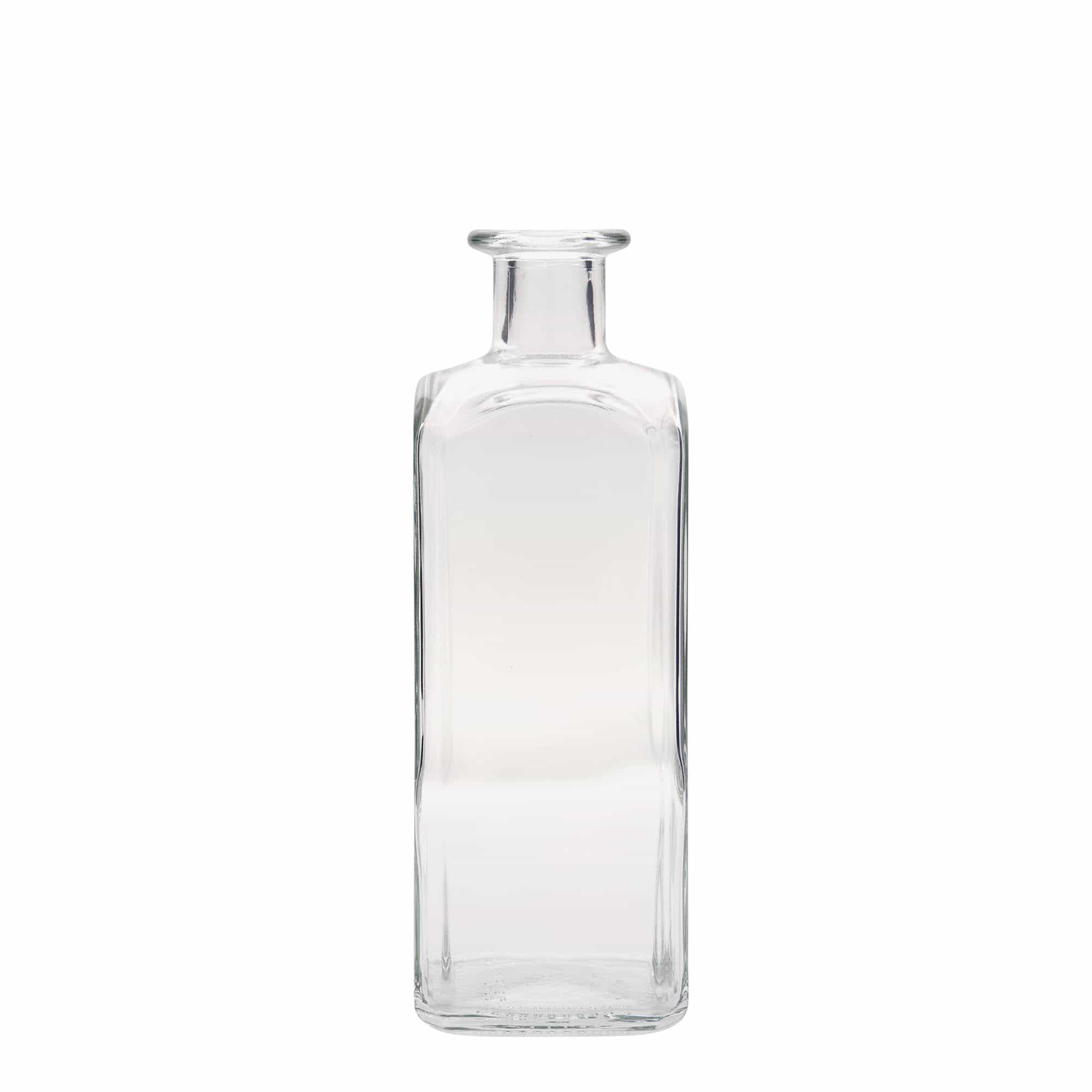 Glazen fles Apotheker carré, 500 ml, vierkant, monding: kurk Glazen fles Apotheker carré, 500 ml, vierkant, monding: kurk