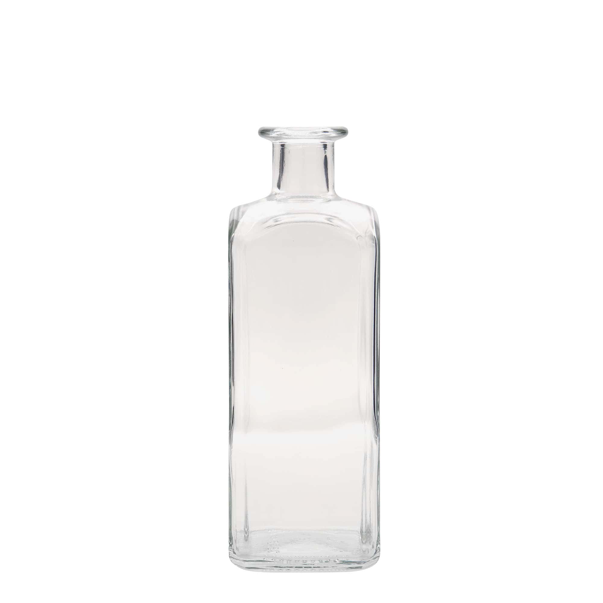 500 ml glazen fles Apotheker Carré, vierkant, opening: kurk