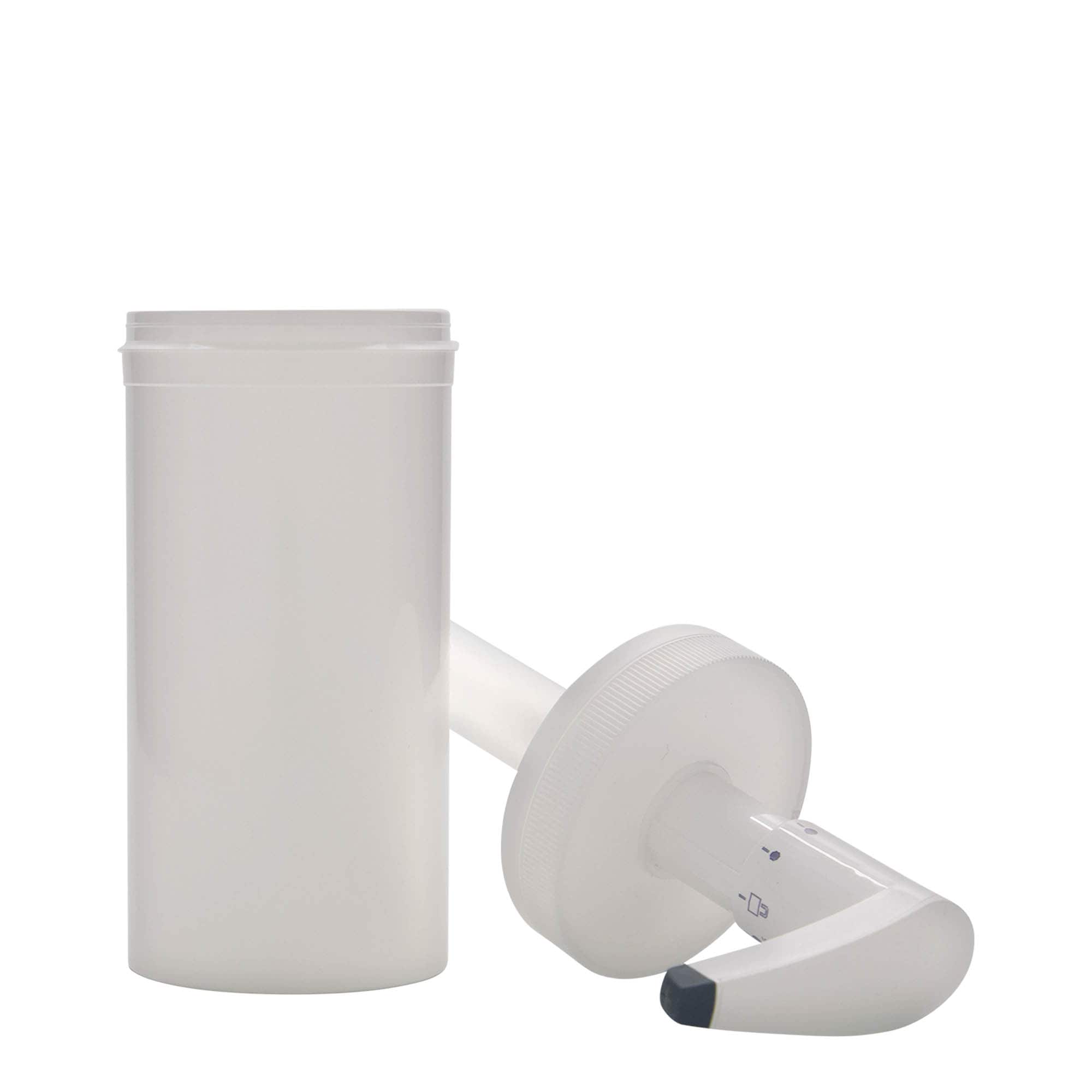655 ml doseerfles 'Securibox', PP-kunststof, wit, opening: schroefdop