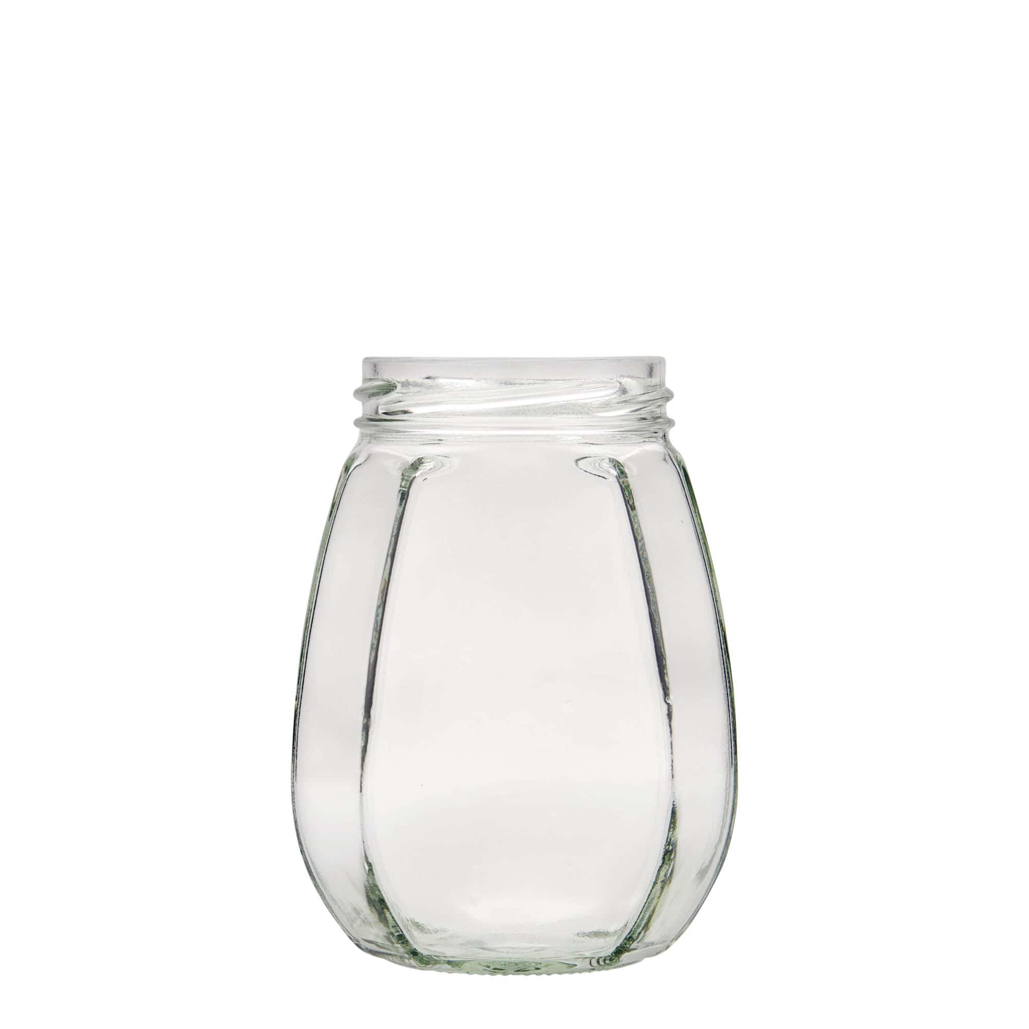 Sierglas, 385 ml, zeshoekig, monding: twist-off (TO 63) Sierglas, 385 ml, zeshoekig, monding: twist-off (TO 63)
