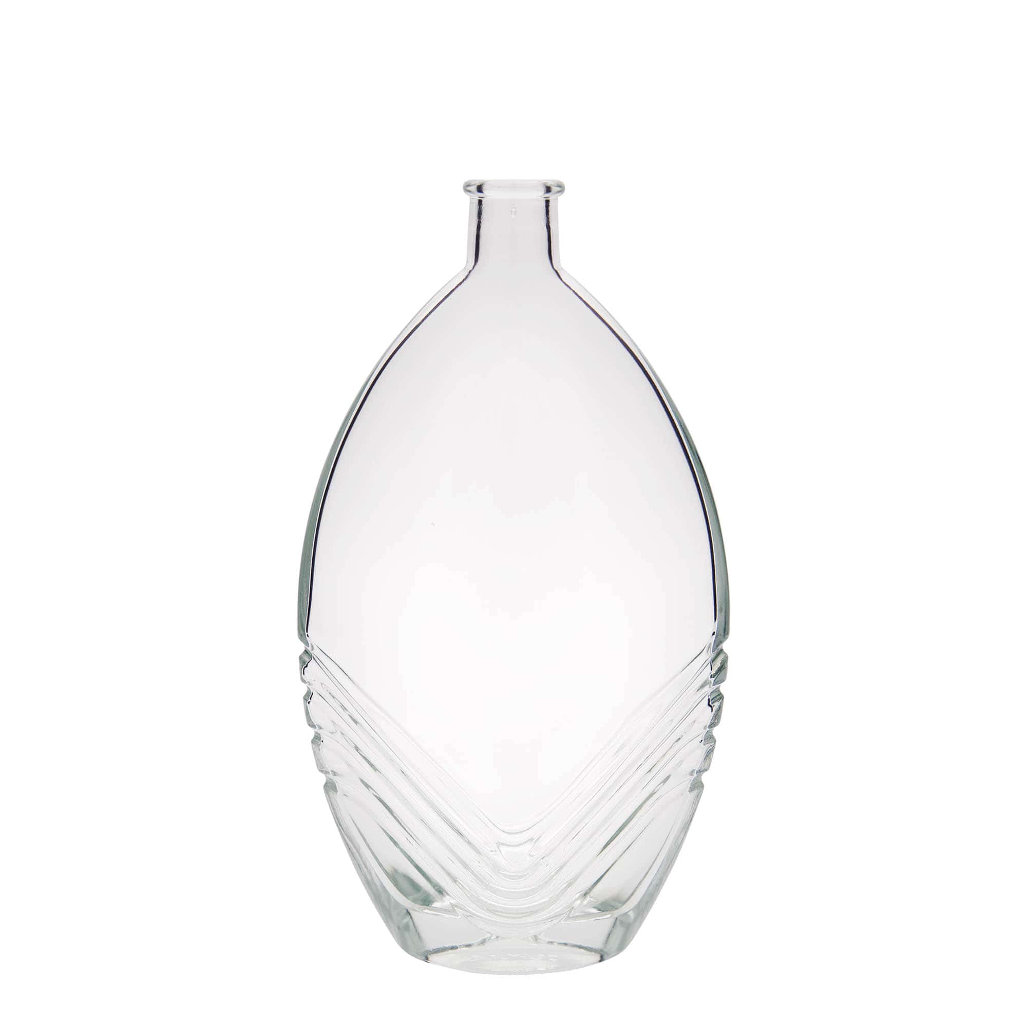 Glazen fles 'Florence', 500 ml, ovaal, monding: kurk Glazen fles 'Florence', 500 ml, ovaal, monding: kurk