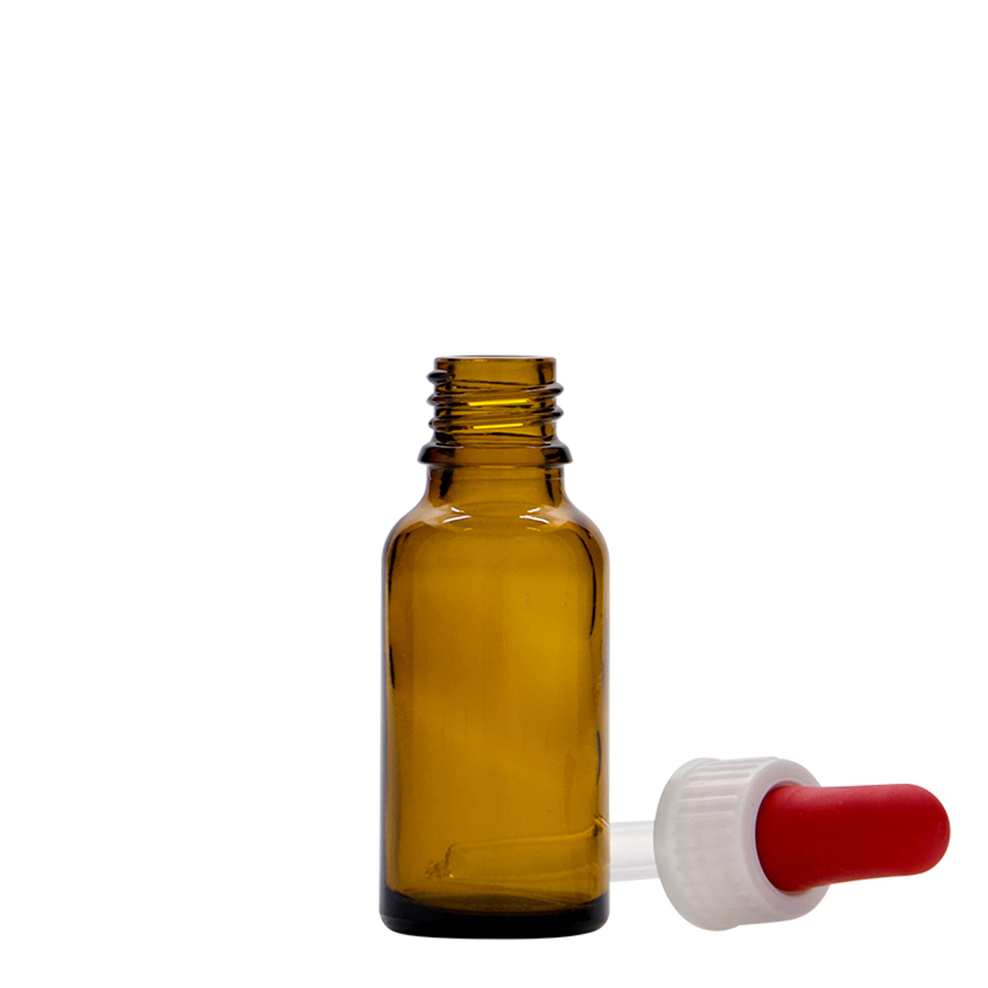 20 ml pipetflesje medicijn, glas, bruin, opening: DIN 18