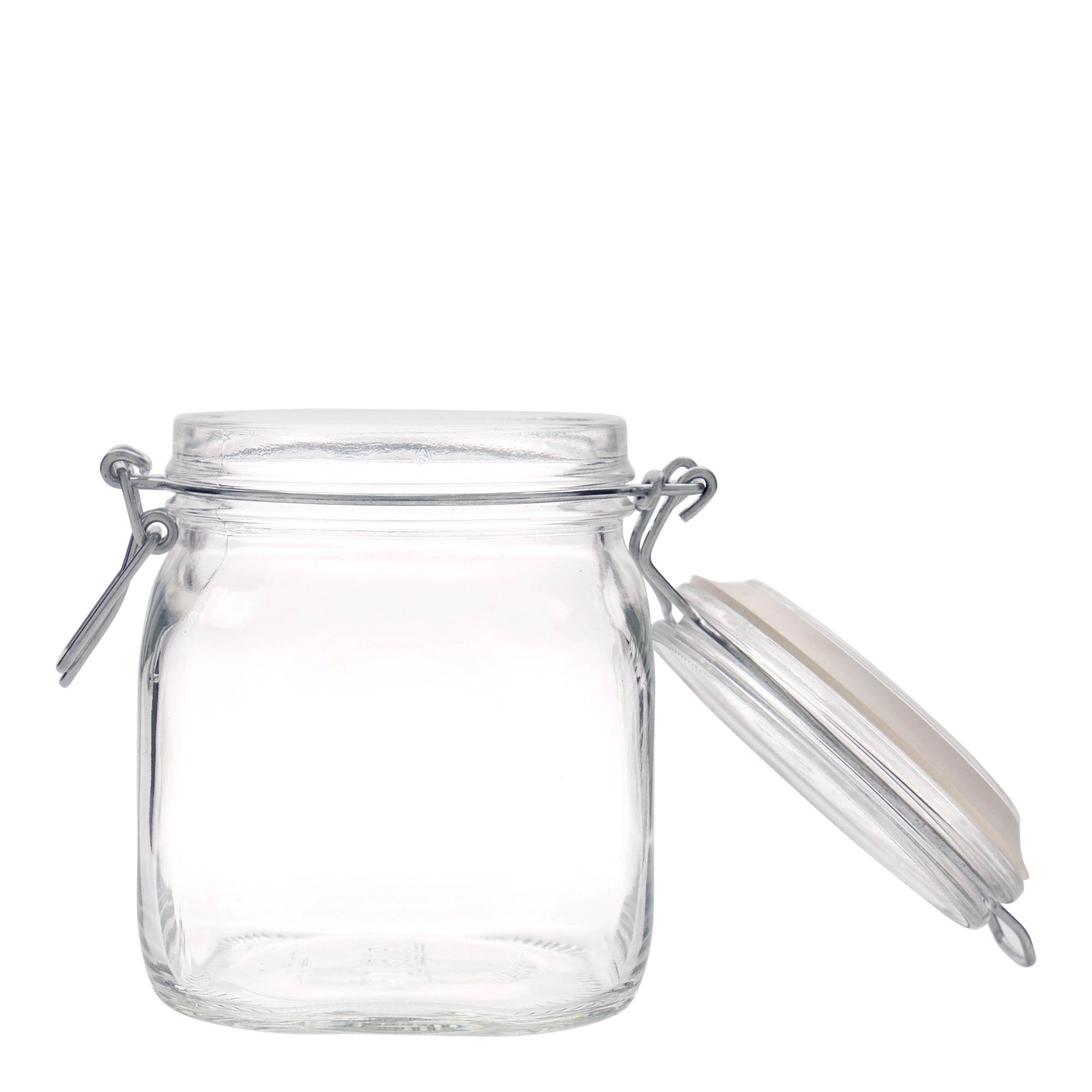 750 ml draadbeugelglas 'Fido', vierkant, opening: draadbeugel sluiting
