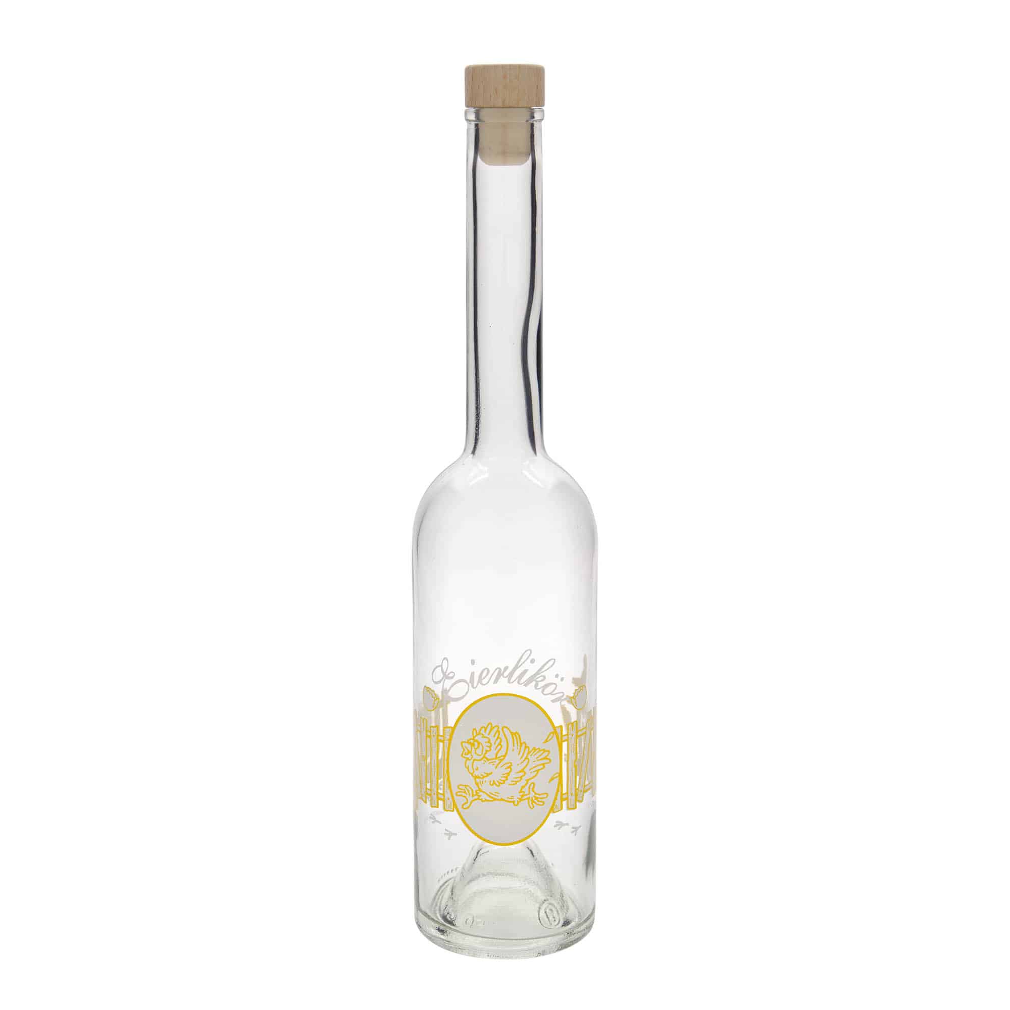 500 ml glazen fles 'Opera', motief: advocaat, hals: kurk