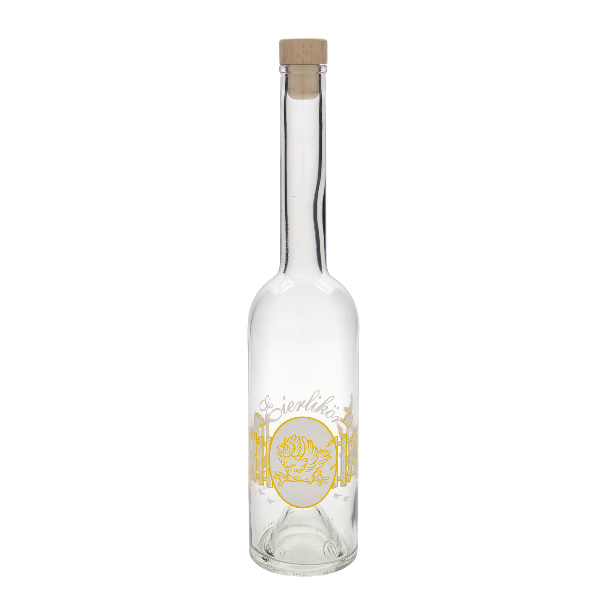 500 ml glazen fles 'Opera', motief: advocaat, hals: kurk 500 ml glazen fles 'Opera', motief: advocaat, hals: kurk