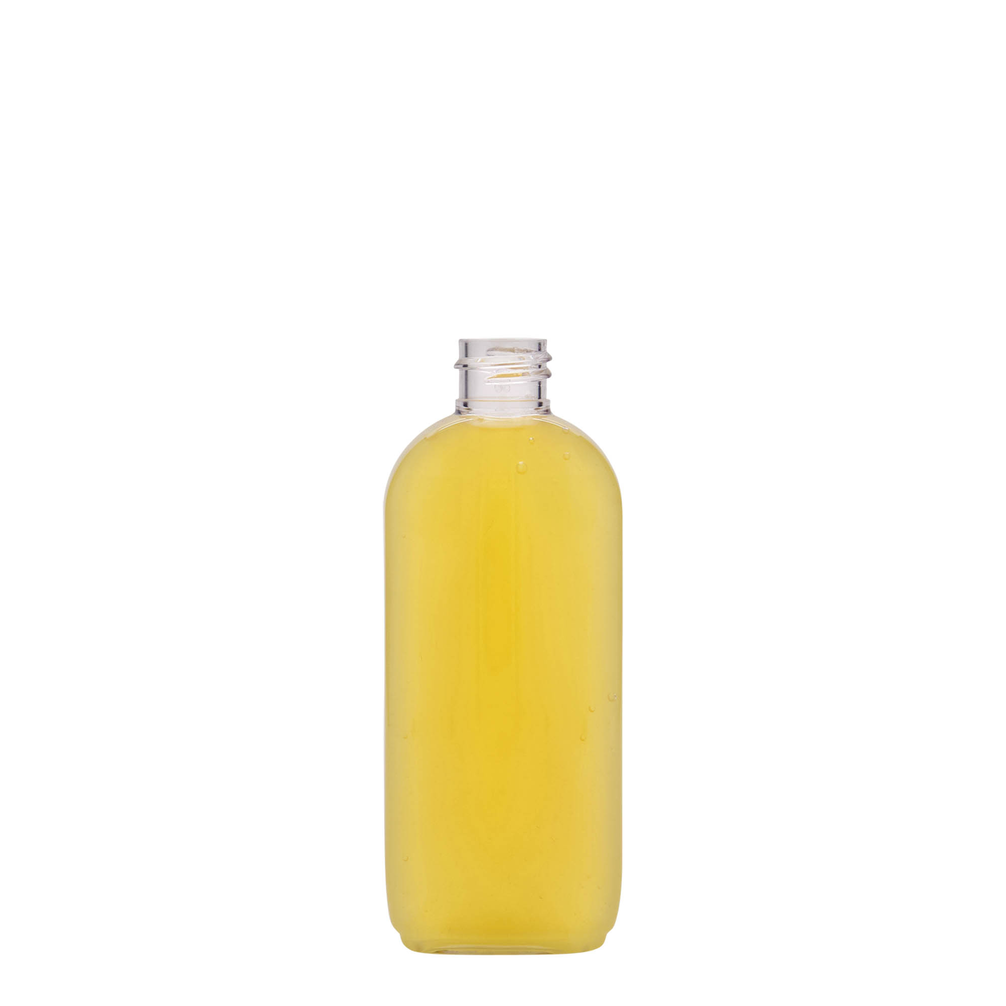 100 ml PET-fles 'Iris', ovaal, kunststof, hals: 20/410 100 ml PET-fles 'Iris', ovaal, kunststof, hals: 20/410