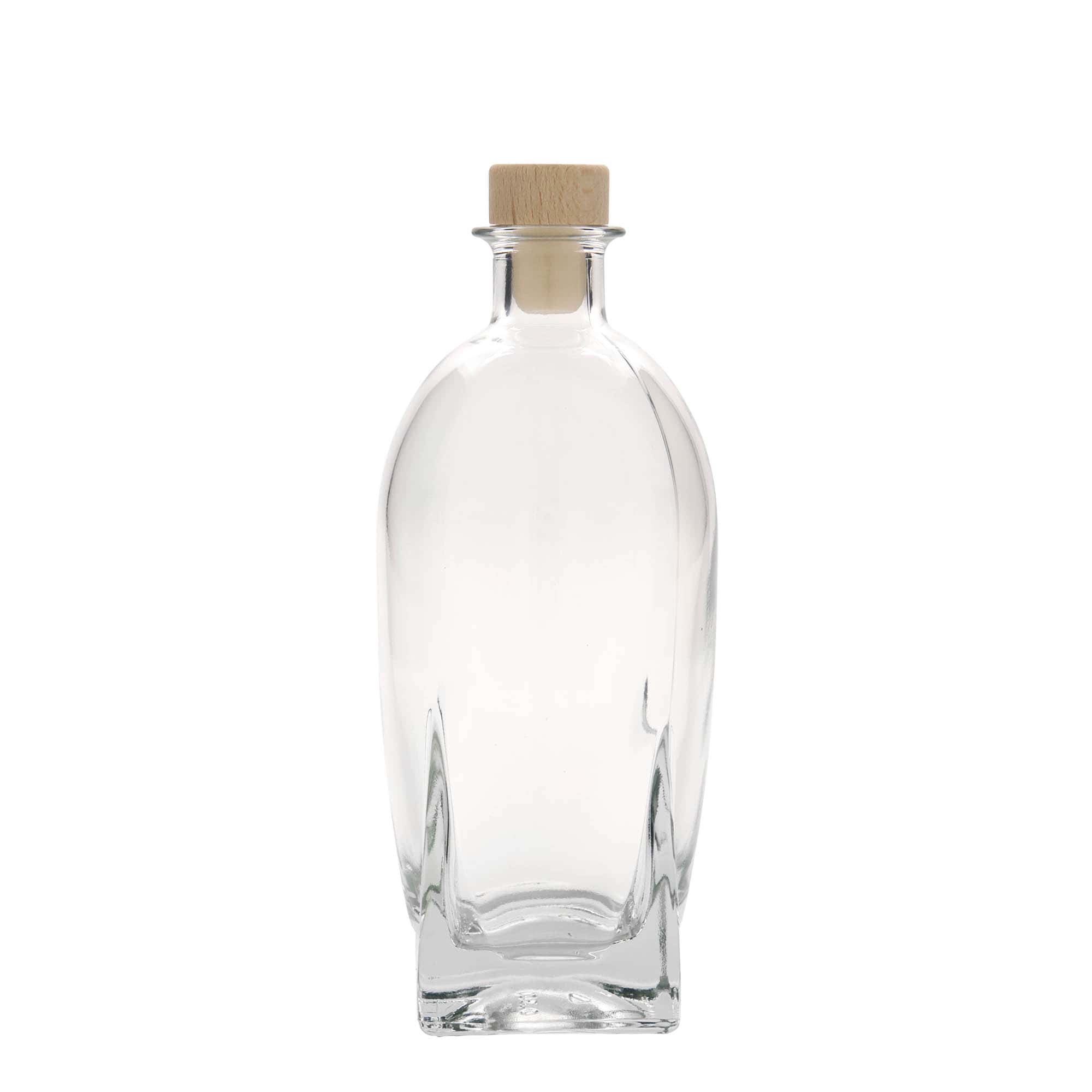 500 ml glazen fles 'Zino', vierkant, hals: kurk