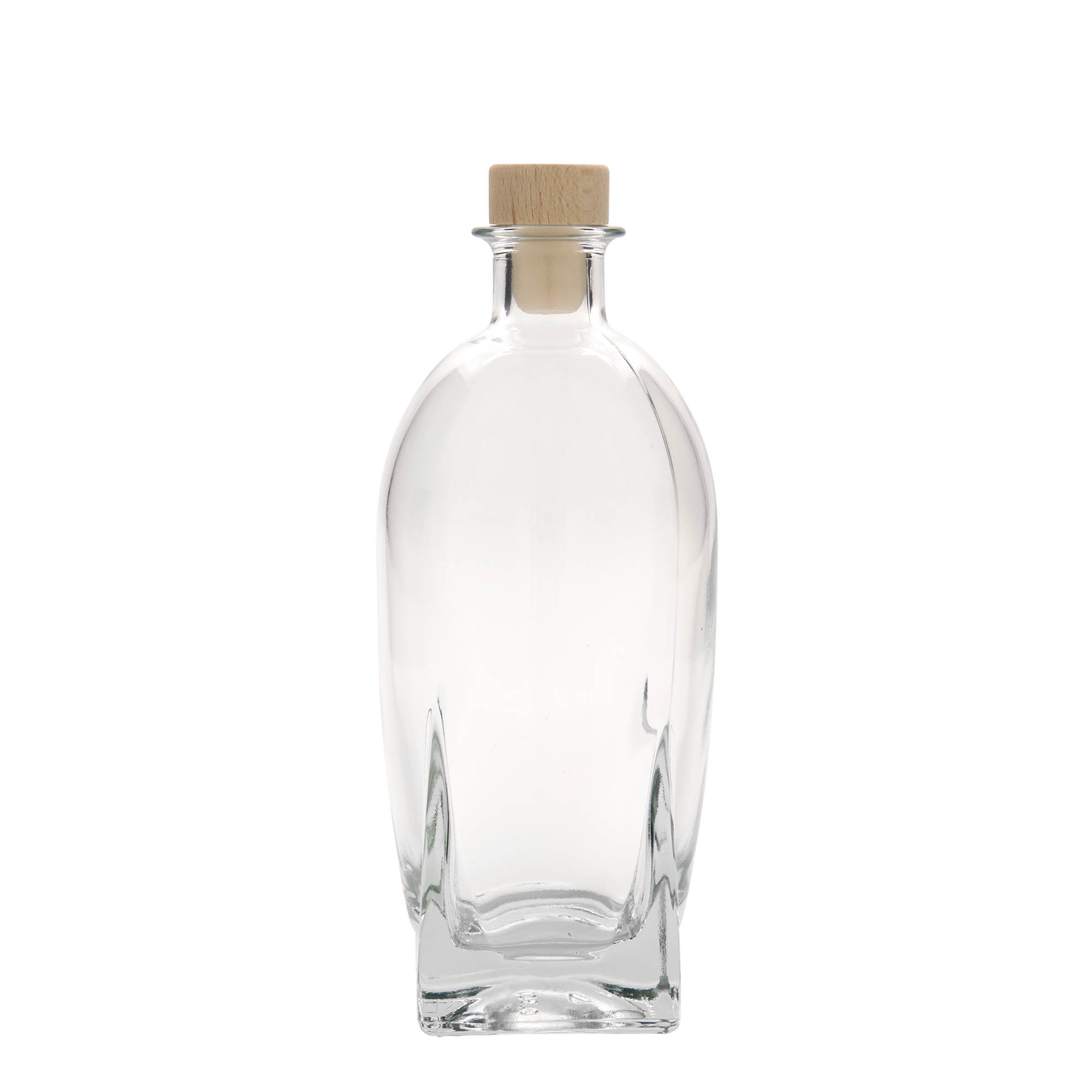 500 ml glazen fles 'Zino', vierkant, hals: kurk 500 ml glazen fles 'Zino', vierkant, hals: kurk