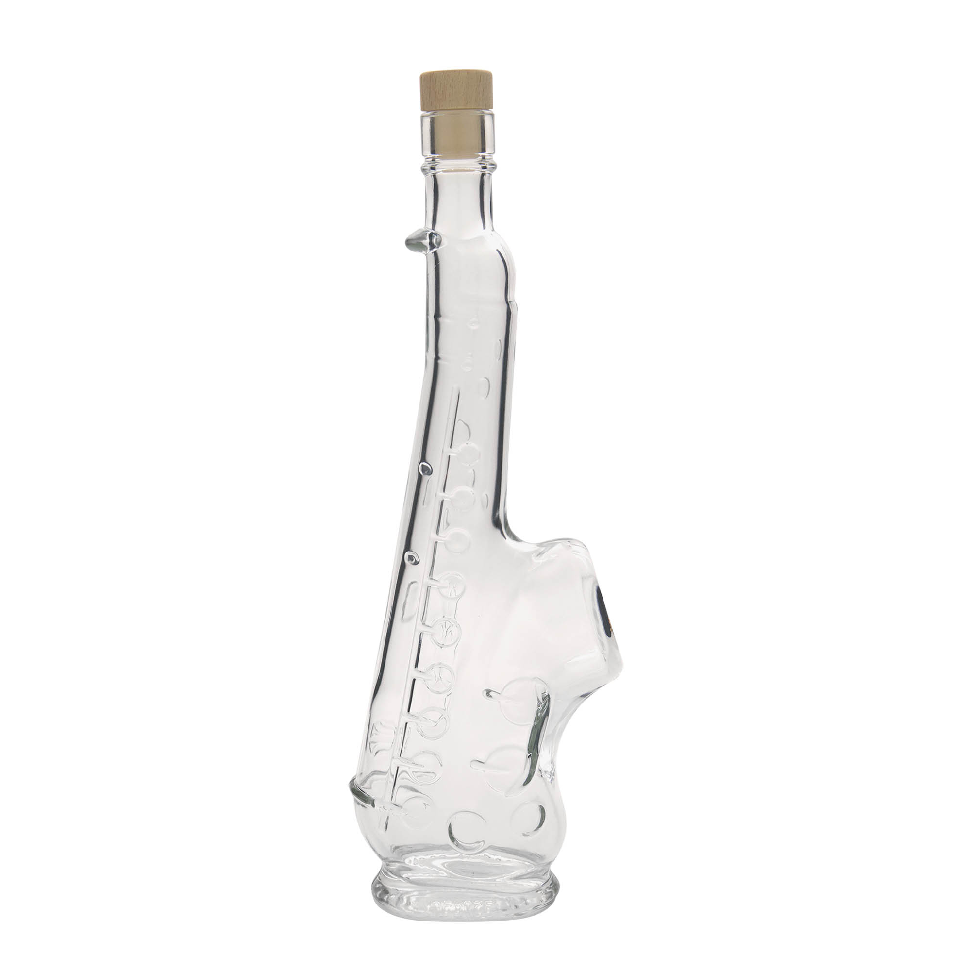 500 ml glazen fles 'Saxofoon', opening: kurk 500 ml glazen fles 'Saxofoon', opening: kurk