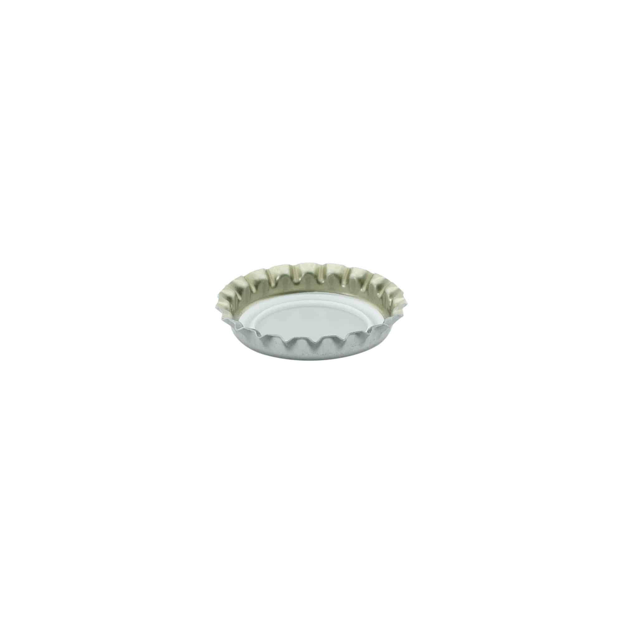 Kroonkurken 26 mm, metaal, zilver