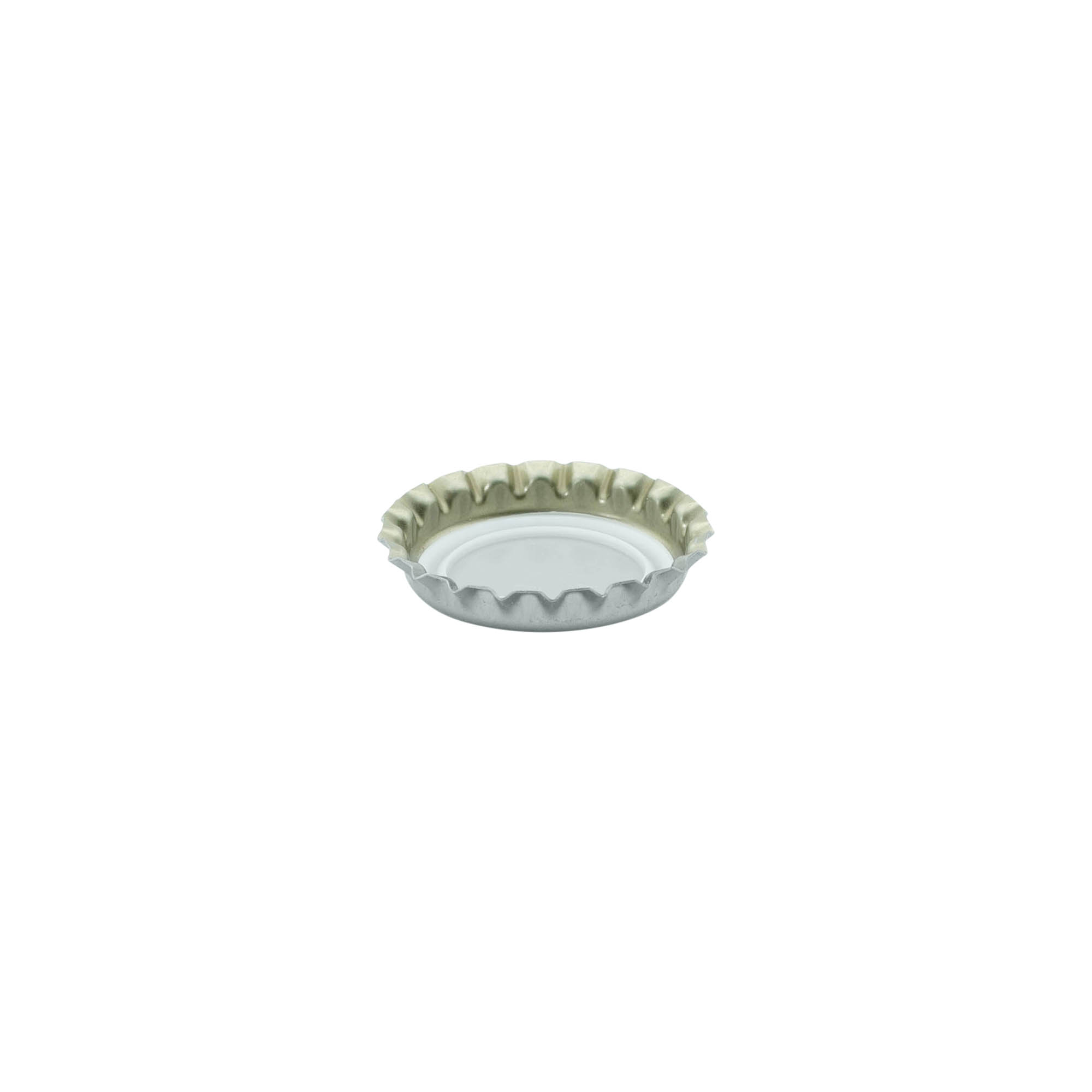 Kroonkurken 26 mm, metaal, zilver