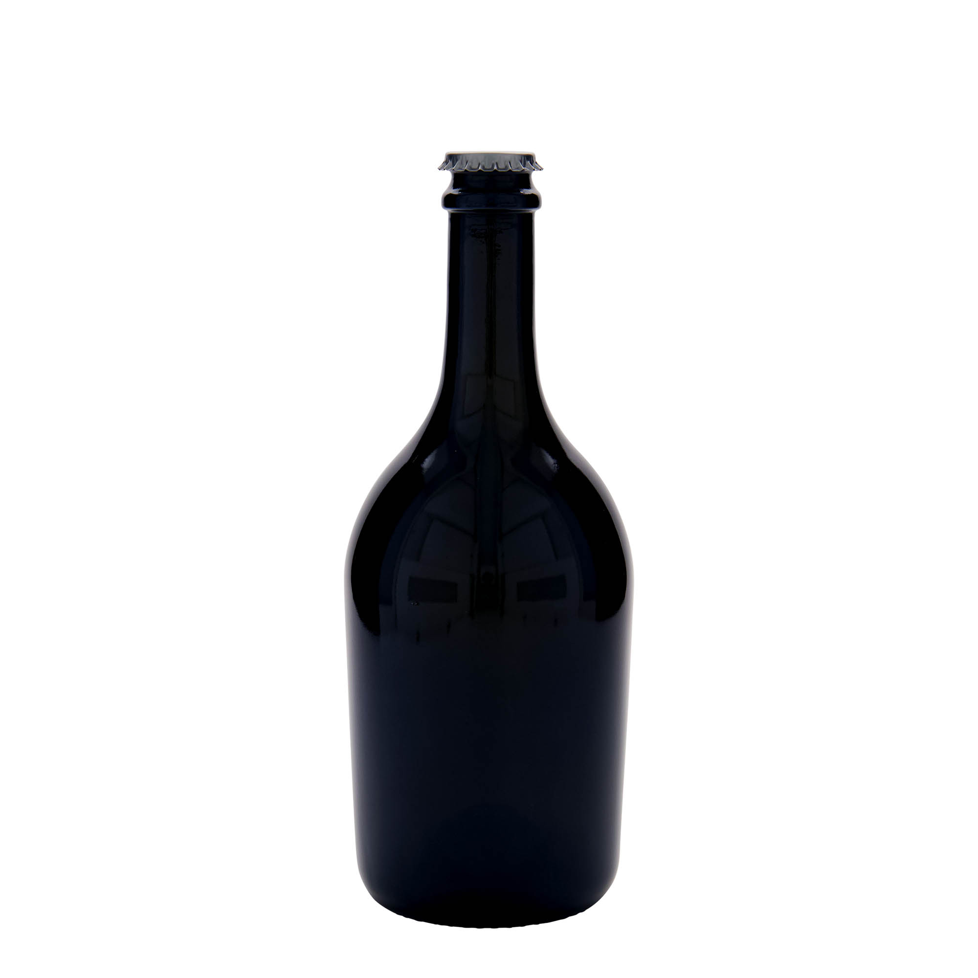 750 ml Bier-/sektfles 'Butterfly', glas, antiekgroen, hals: kroonkurk