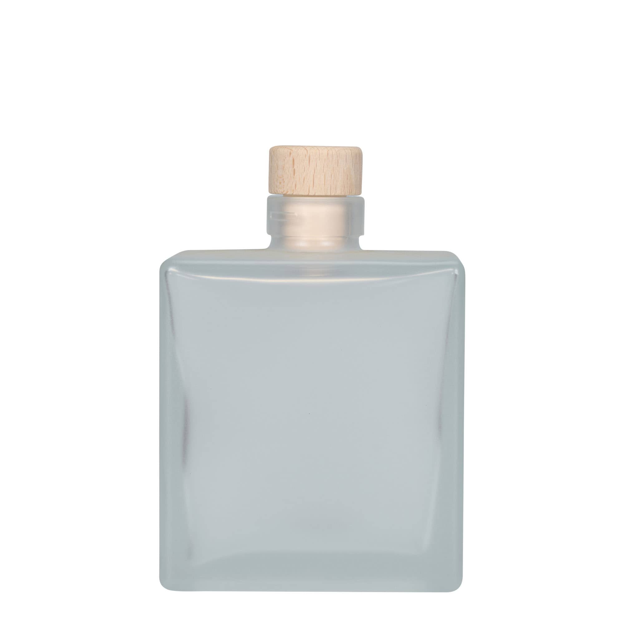 Glazen fles 'Cube', 500 ml, vierkant, gematteerd, monding: kurk