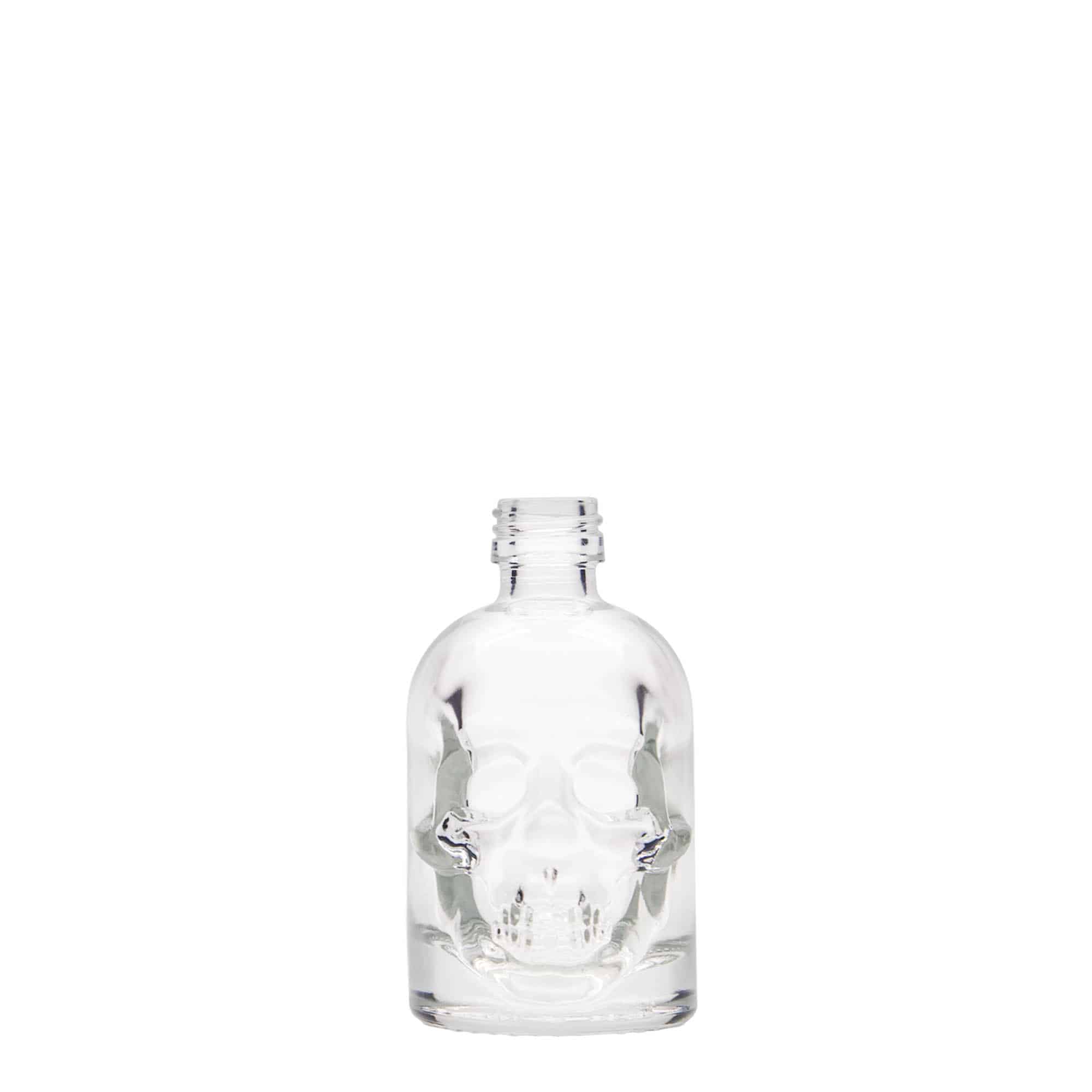 50 ml glazen fles 'Doodskop', mondstuk: PP 18