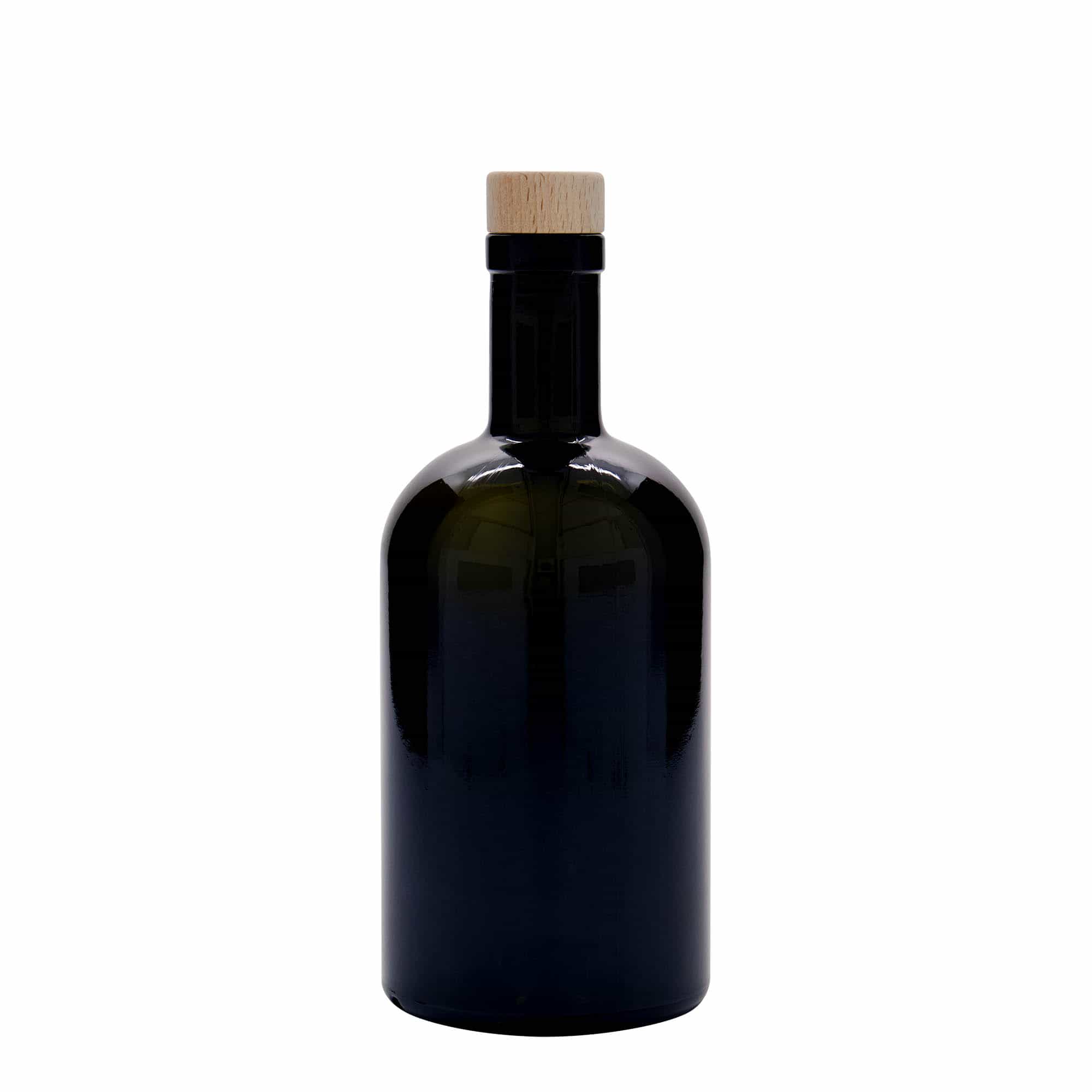 Glazen fles 'Farmacia', 500 ml, antiekgroen, monding: kurk