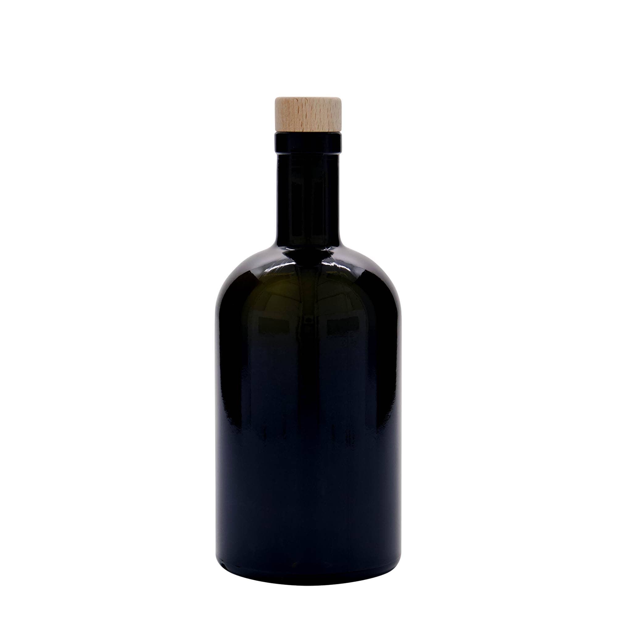 500 ml glazen fles 'Farmacia', antiekgroen, opening: kurk