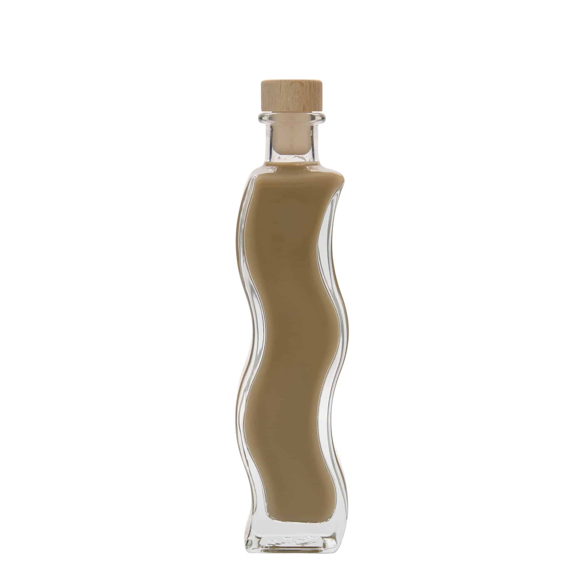 200 ml glazen fles 'Welle', vierkant, opening: kurk