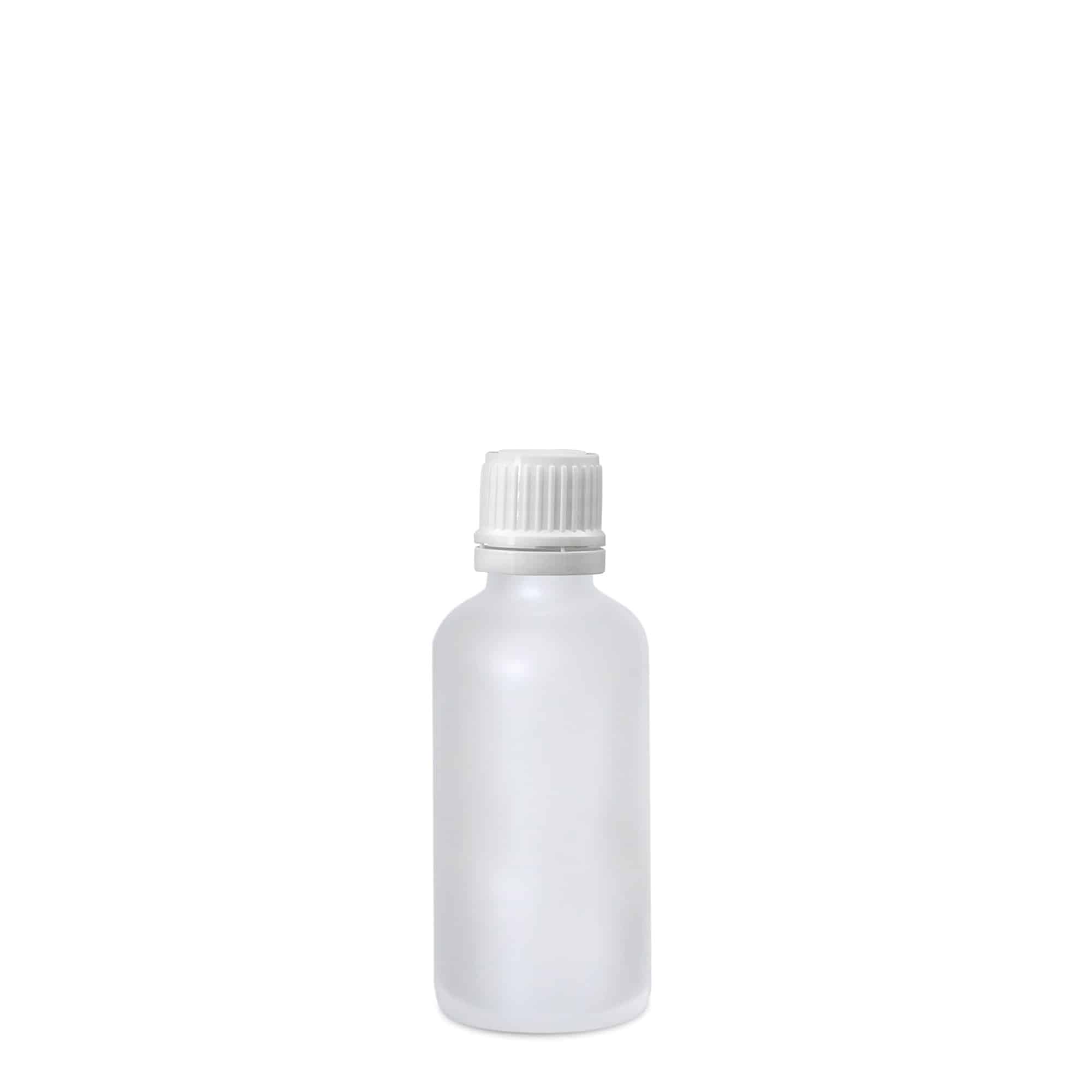 50 ml medicijnfles, glas, bruin mat, opening: DIN 18
