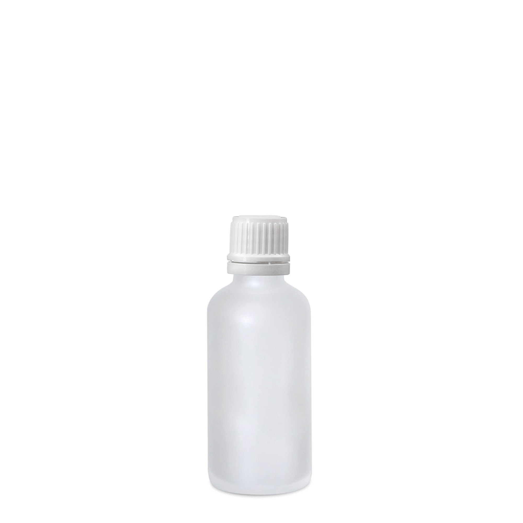 50 ml medicijnfles, glas, mat, hals: DIN 18