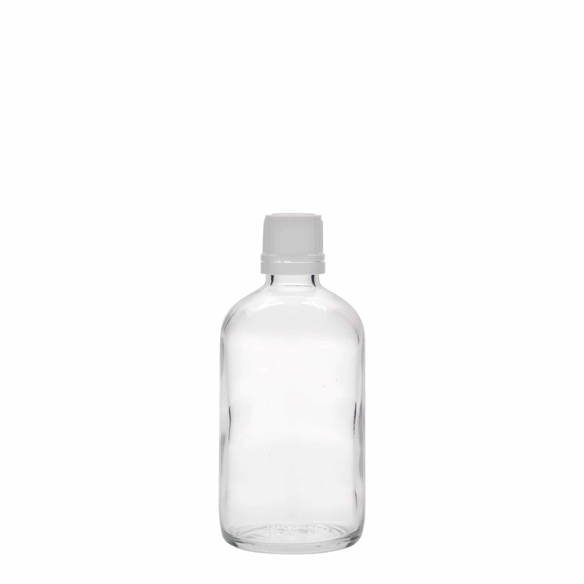 100 ml medicijnfles, glas, opening: DIN 18