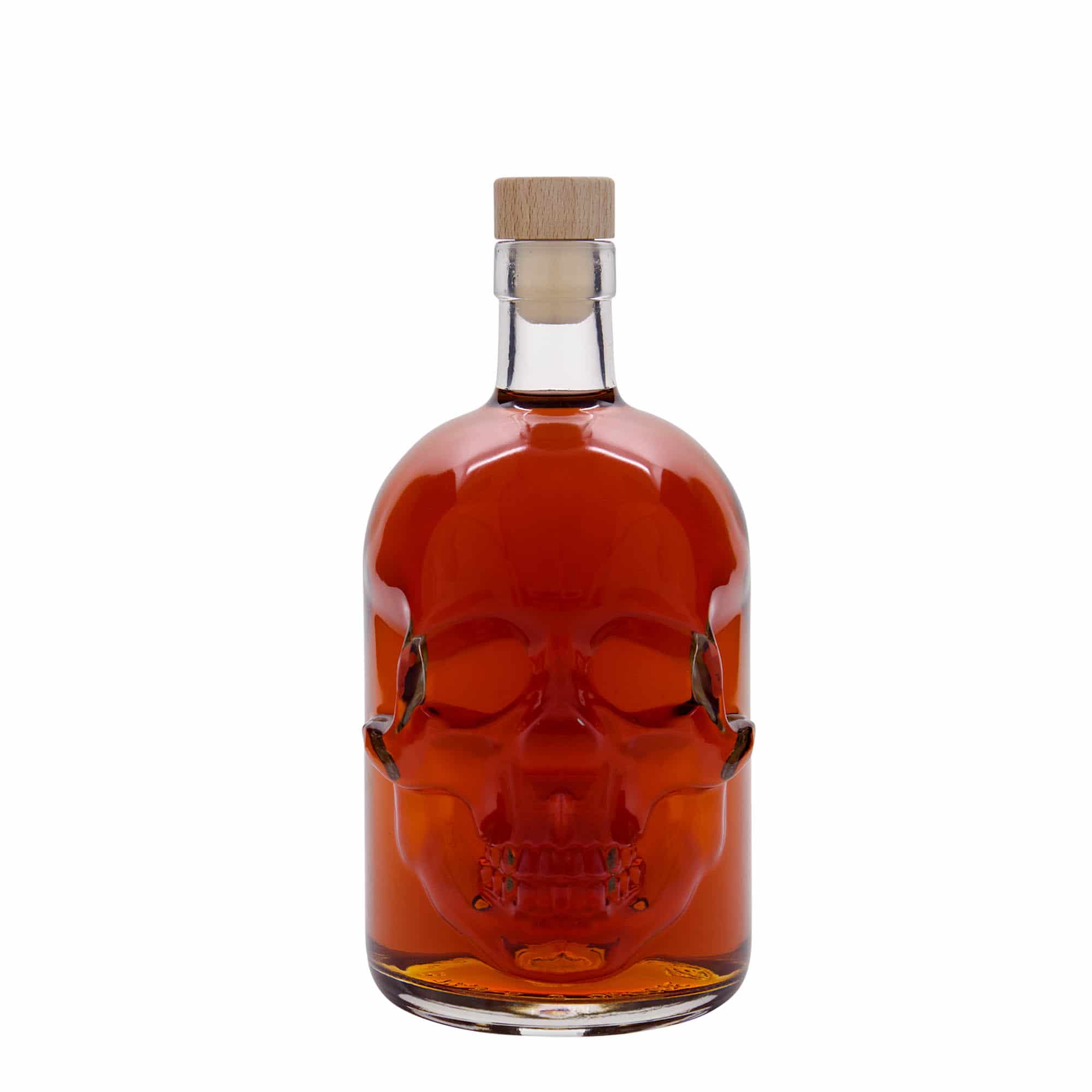 700 ml glazen fles 'Dodenhoofd', opening: kurk