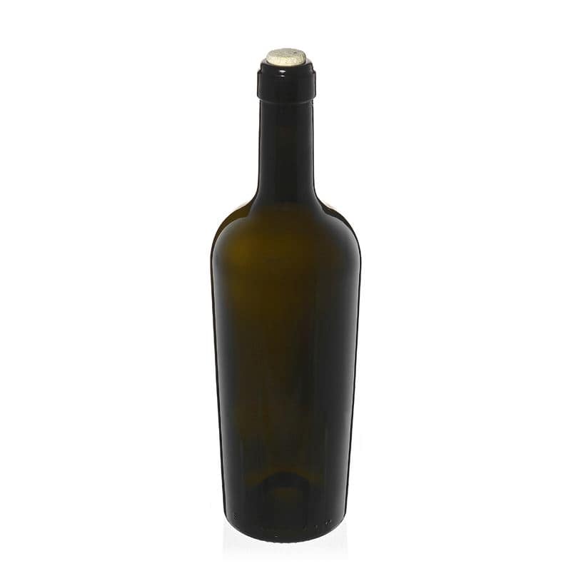 750 ml wijnfles 'Imperiale', antiekgroen, hals: kurk