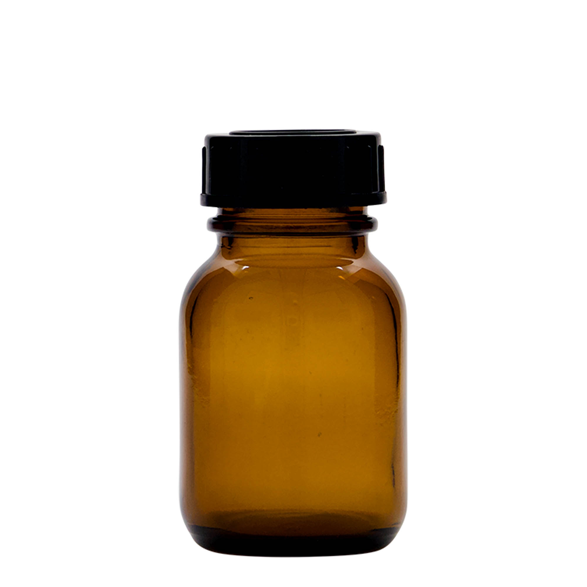 50 ml brede hals glas, bruin, opening: DIN 32 50 ml brede hals glas, bruin, opening: DIN 32