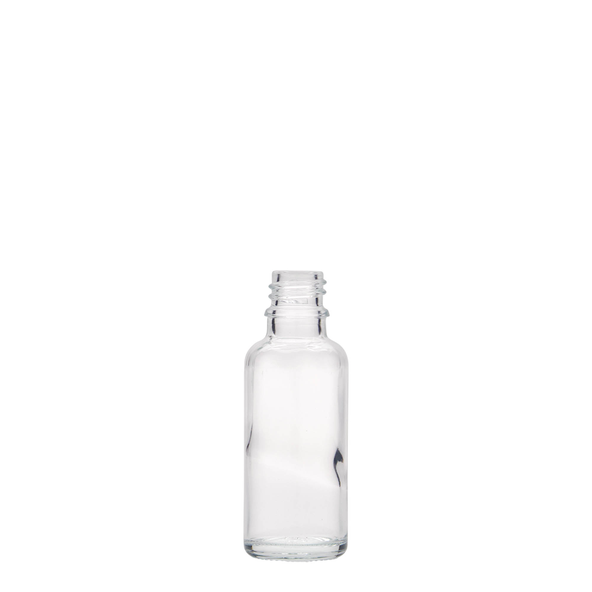 30 ml medicijnflesje, glas, mondstuk: DIN 18 30 ml medicijnflesje, glas, mondstuk: DIN 18