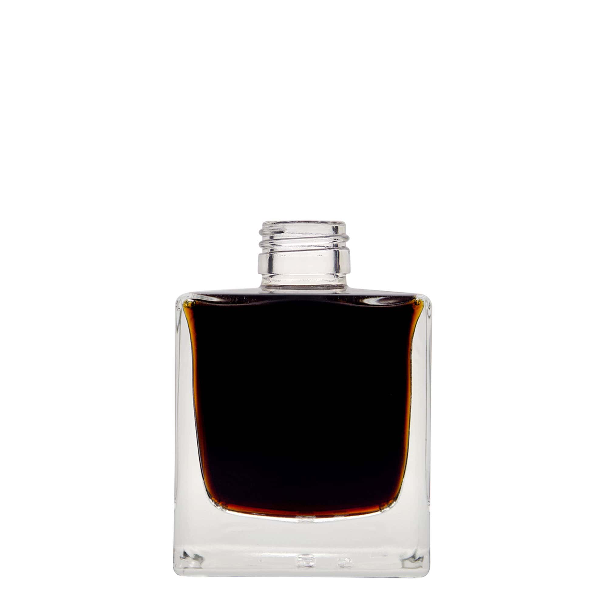 200 ml glazen fles 'Cube', vierkant, hals: PP 28 200 ml glazen fles 'Cube', vierkant, hals: PP 28