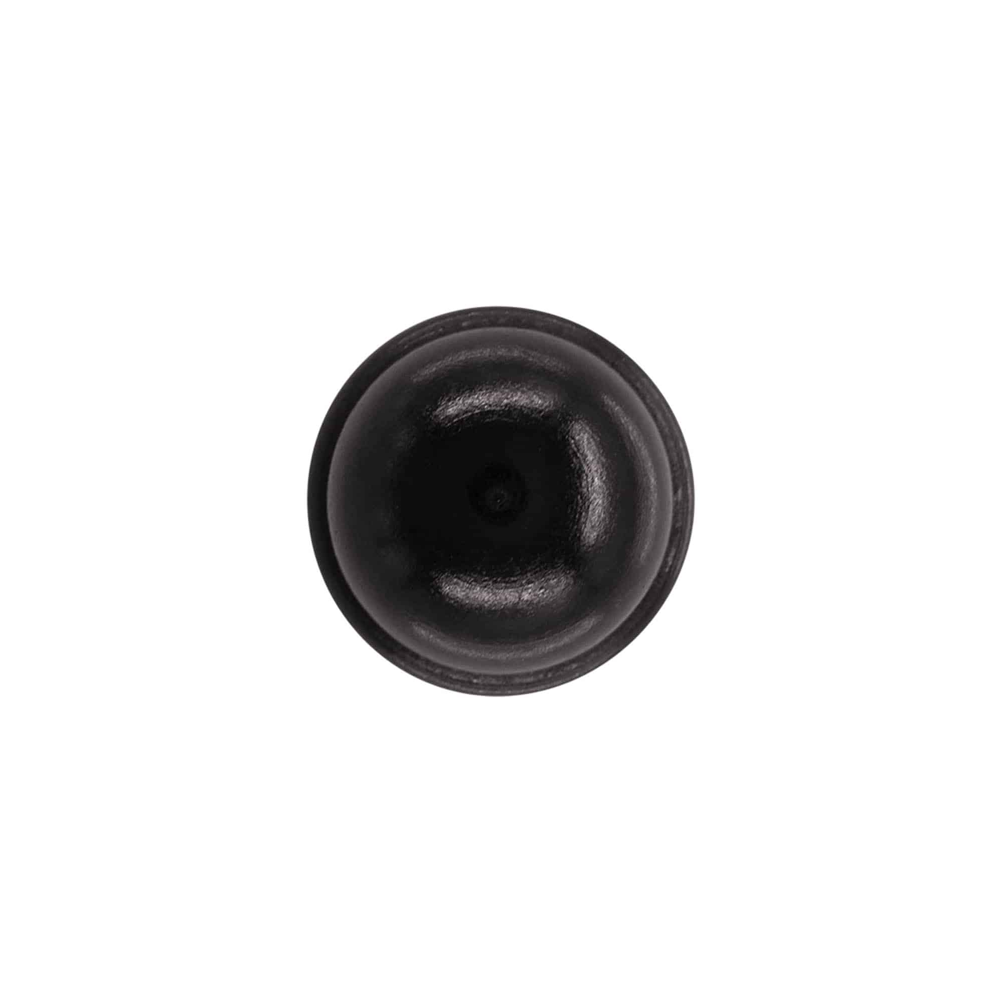 Handkurk 19 mm "Meloen", hout/PE, zwart, voor monding: kurk