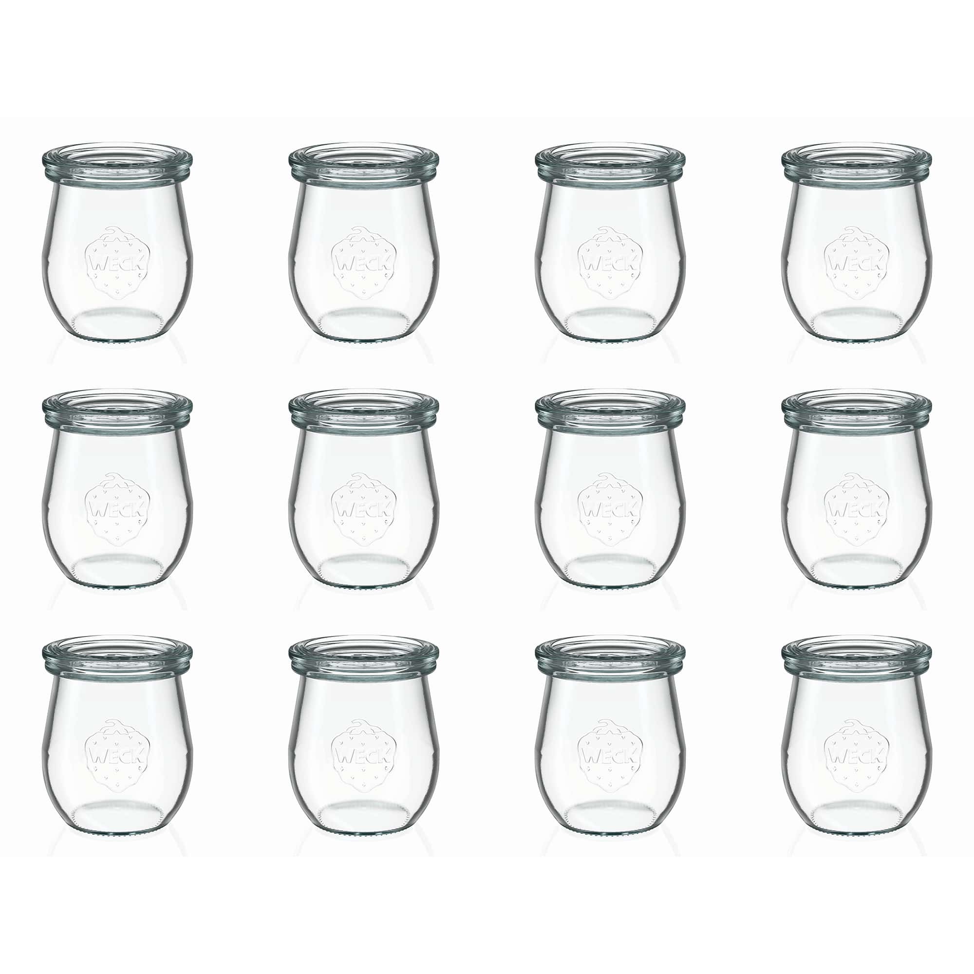 12x 220 ml WECK-tulpenpot met glazen deksel RR 60