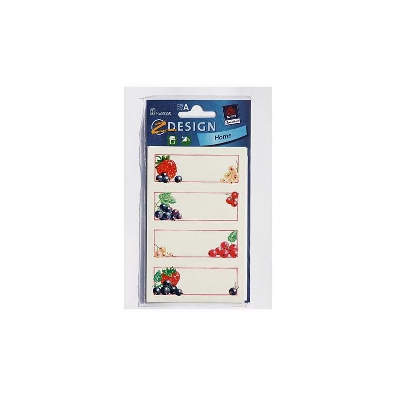 Zweckform etiketten 'Johannisbeeren', rechthoekig, papier, meerkleurig Zweckform etiketten 'Johannisbeeren', rechthoekig, papier, meerkleurig