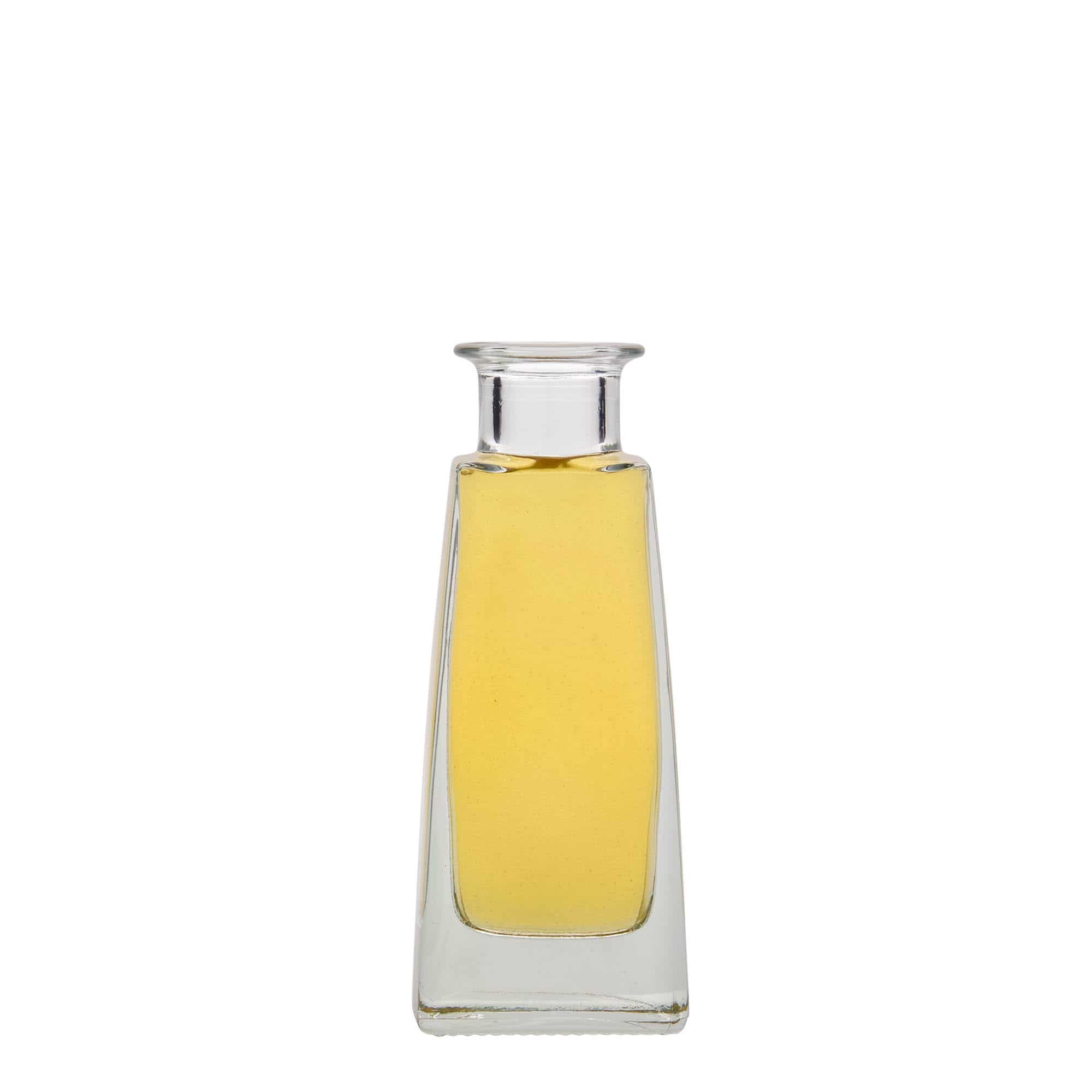 100 ml glazen fles 'Timmy', rechthoekig, opening: kurk